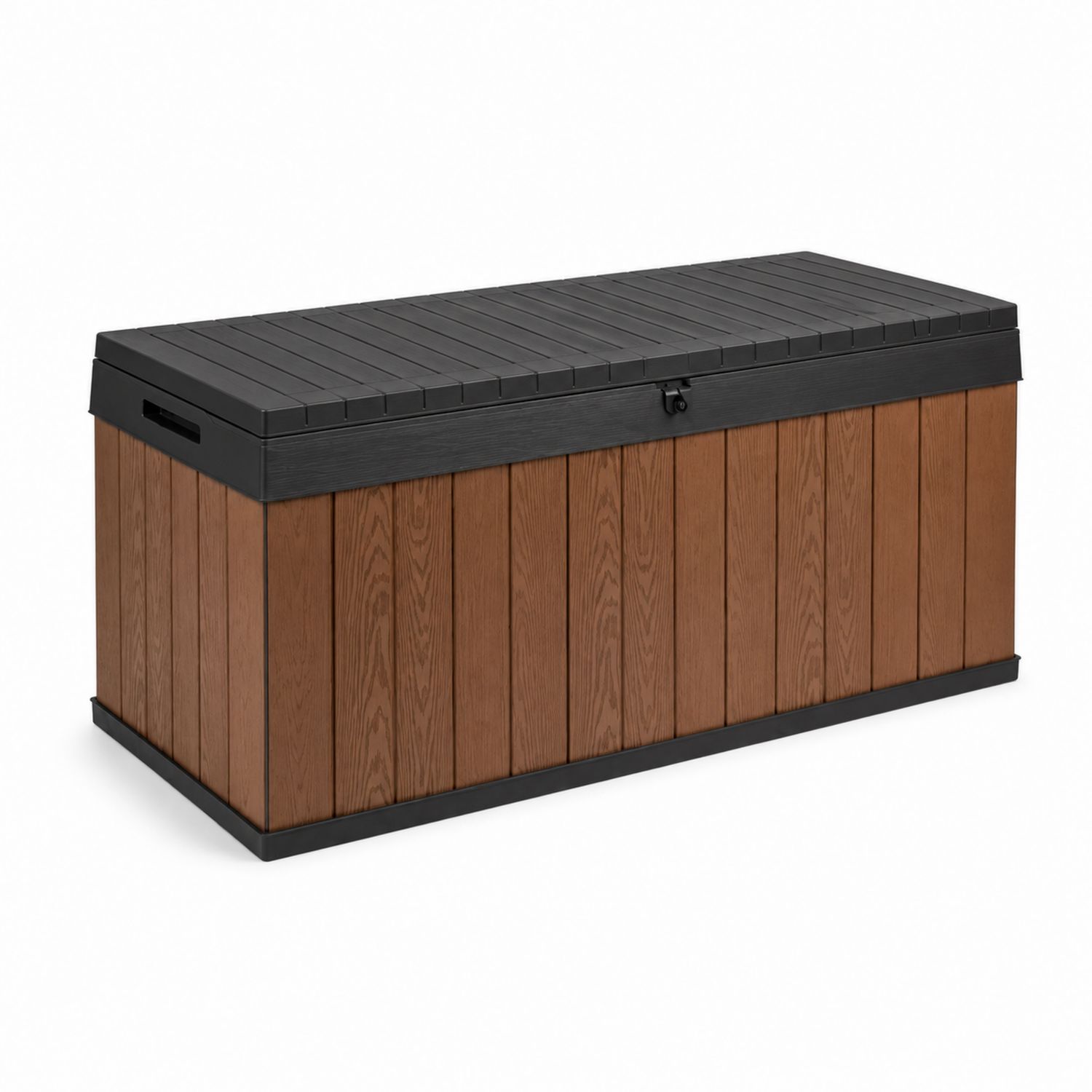 Contenitore rettangolare in legno e plastica 150x72x64 cm Marrone/Nero