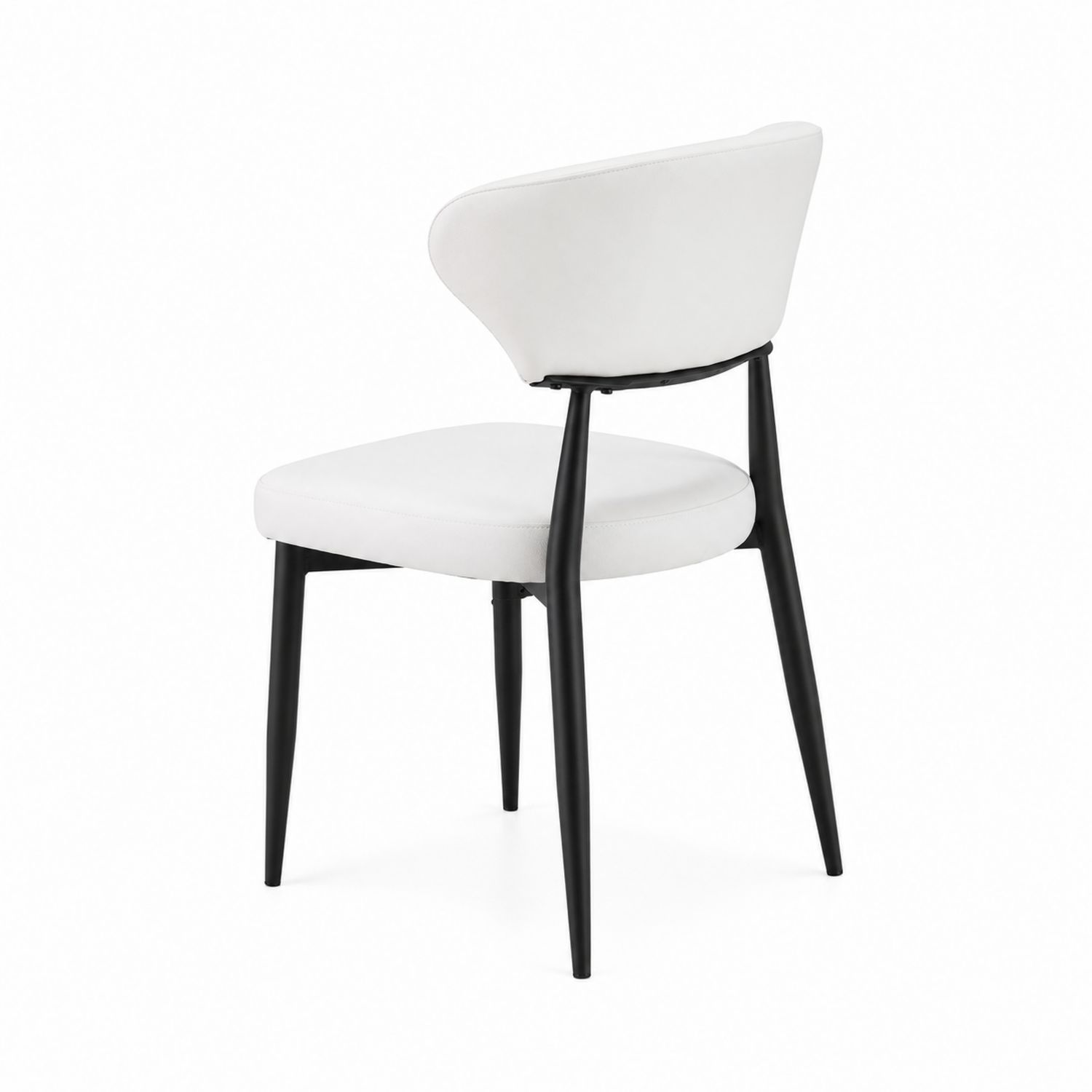 Sedia da pranzo in pelle sintetica e metallo 45x55x85cm