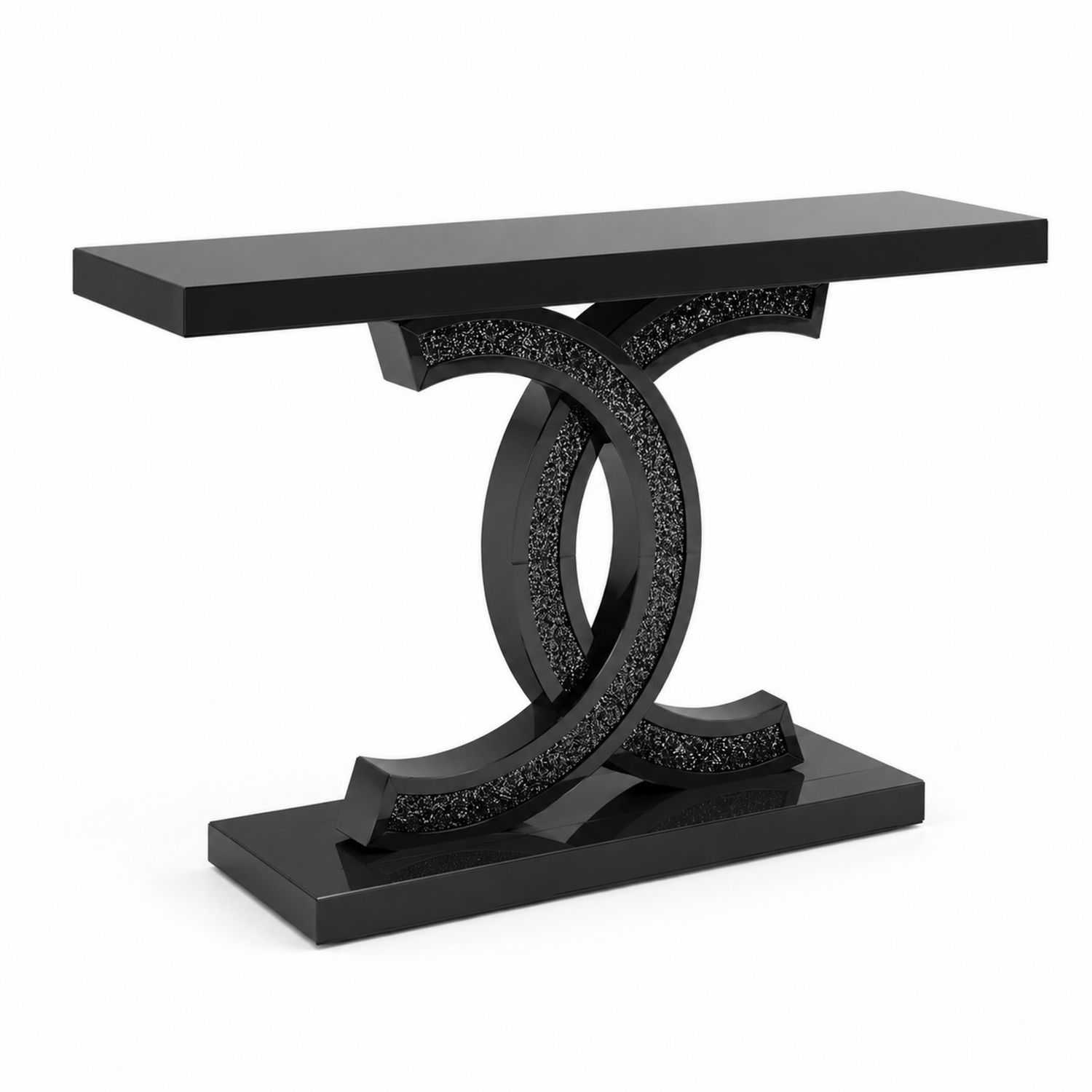 Consolle Rettangolare Legno e Acciaio Nero 120x30x80 cm
