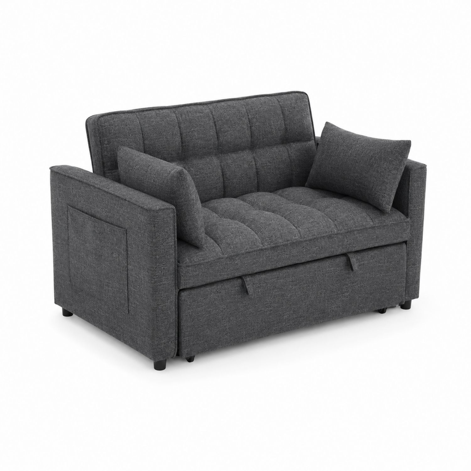 Divano letto convertibile 2 posti in tessuto Grigio scuro