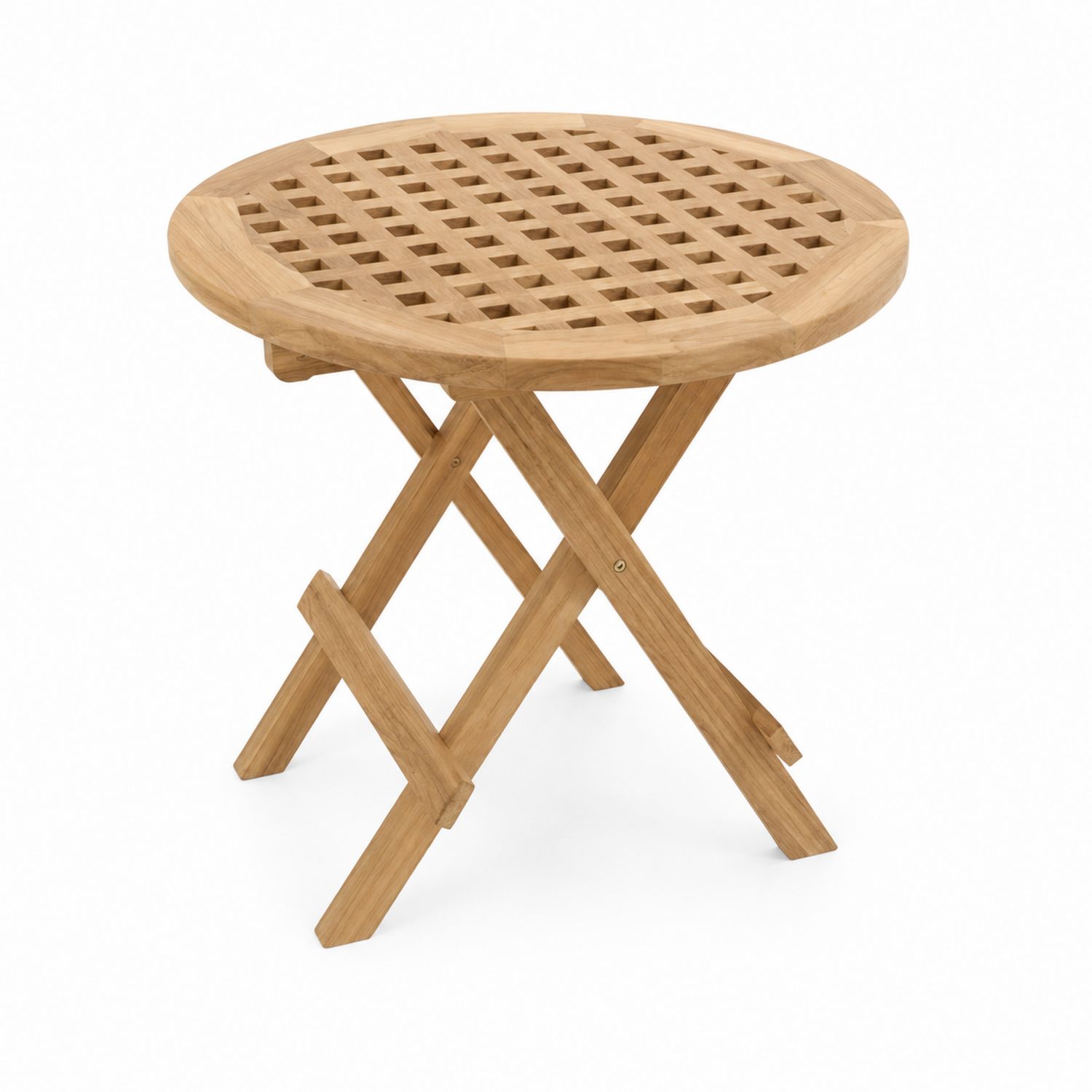 Tavolo pieghevole rotondo in legno di teak 60cm