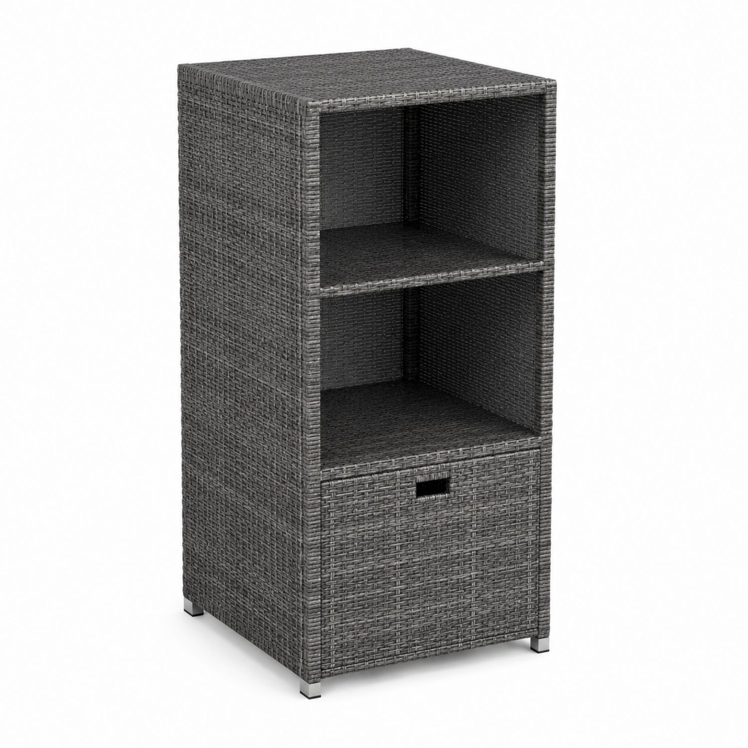 Scaffale in Rattan Sintetico Grigio