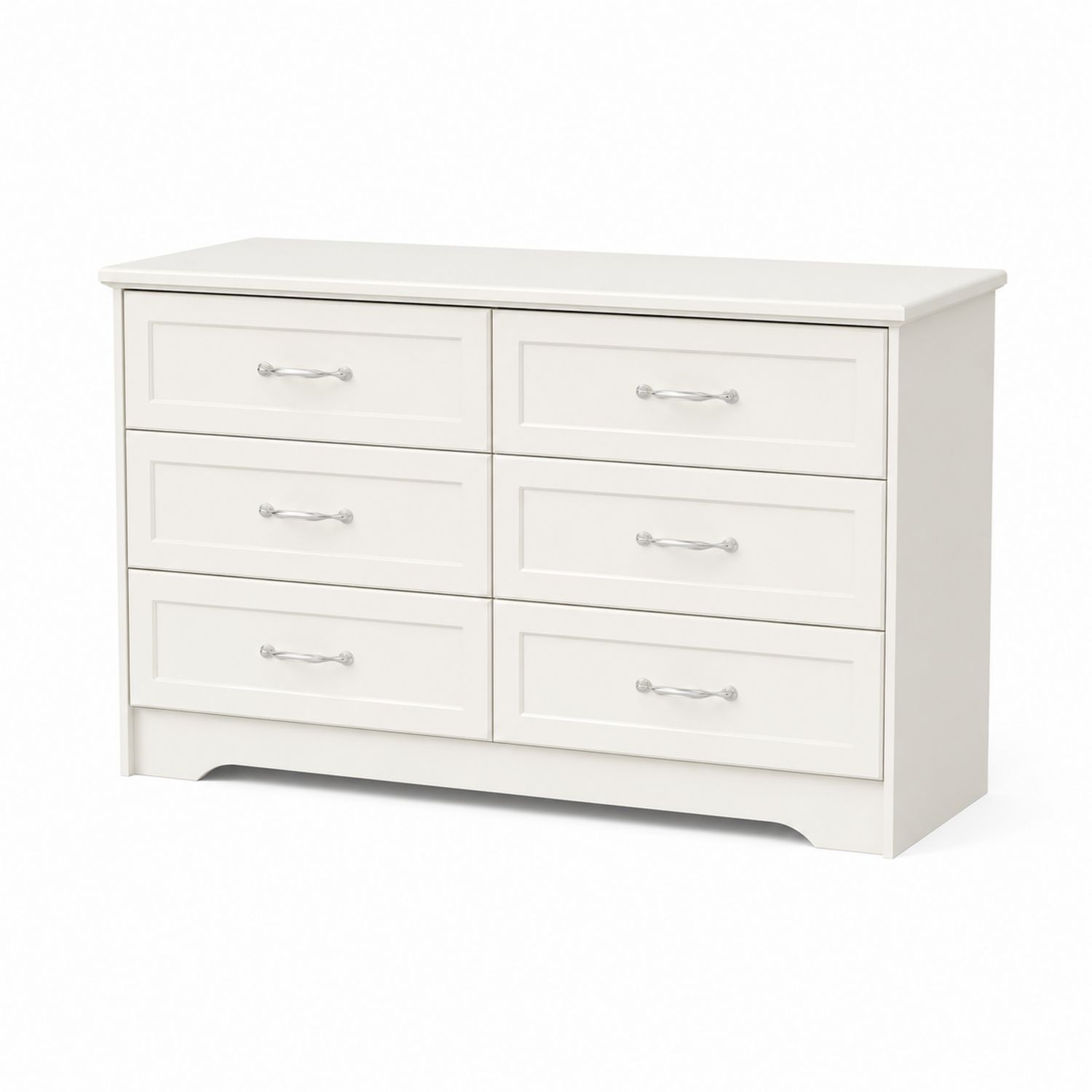 Cassettiera in MDF 6 Cassetti Bianco 120x40x75 cm