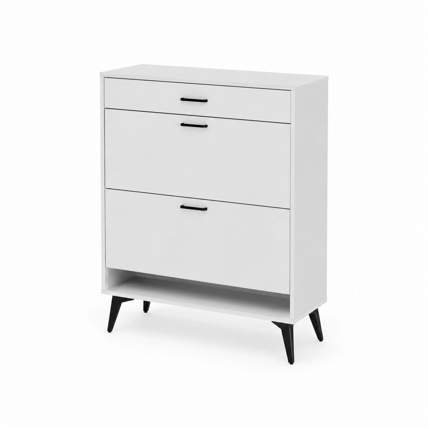 Scarpiera Verticale con 3 Cassetti in Legno MDF e Metallo