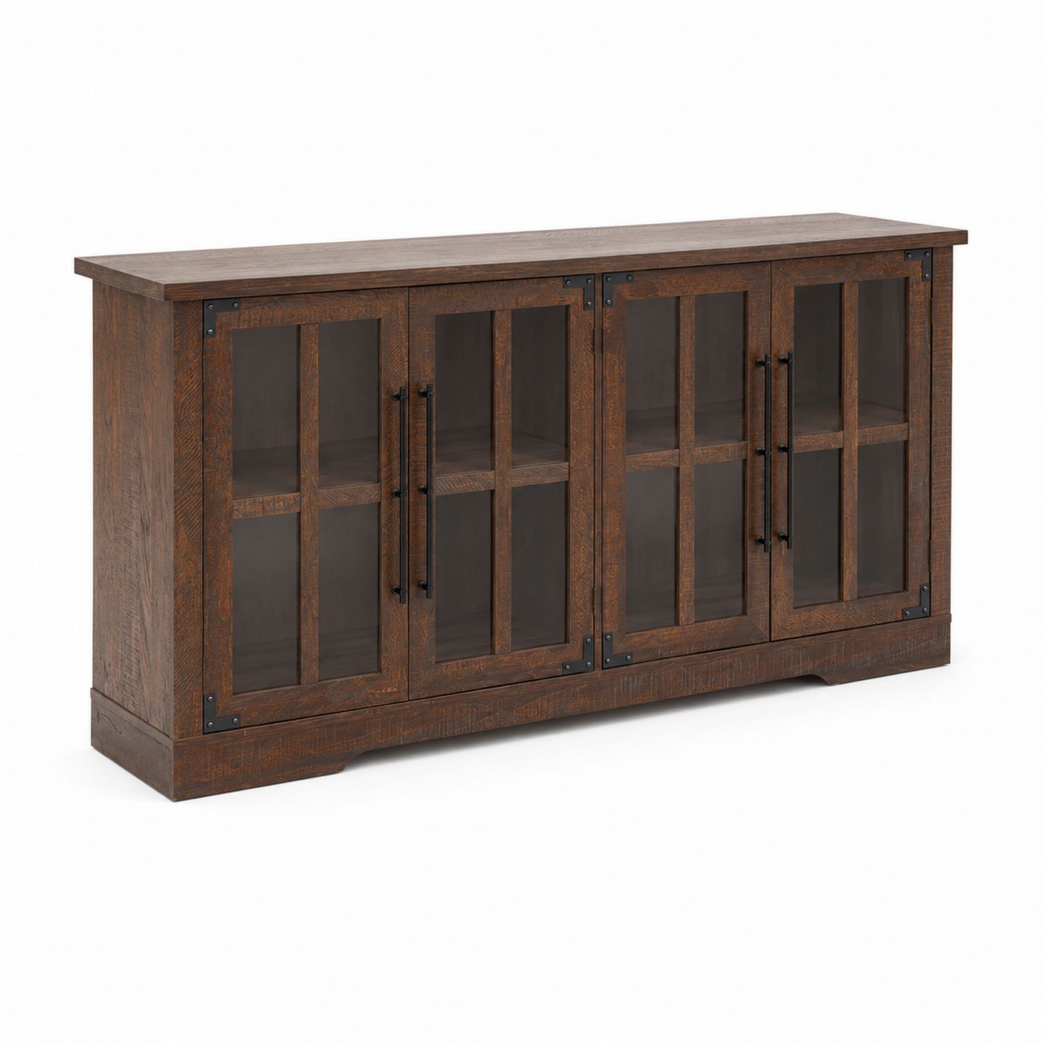 Credenza in Legno con Ante in Vetro Temperato