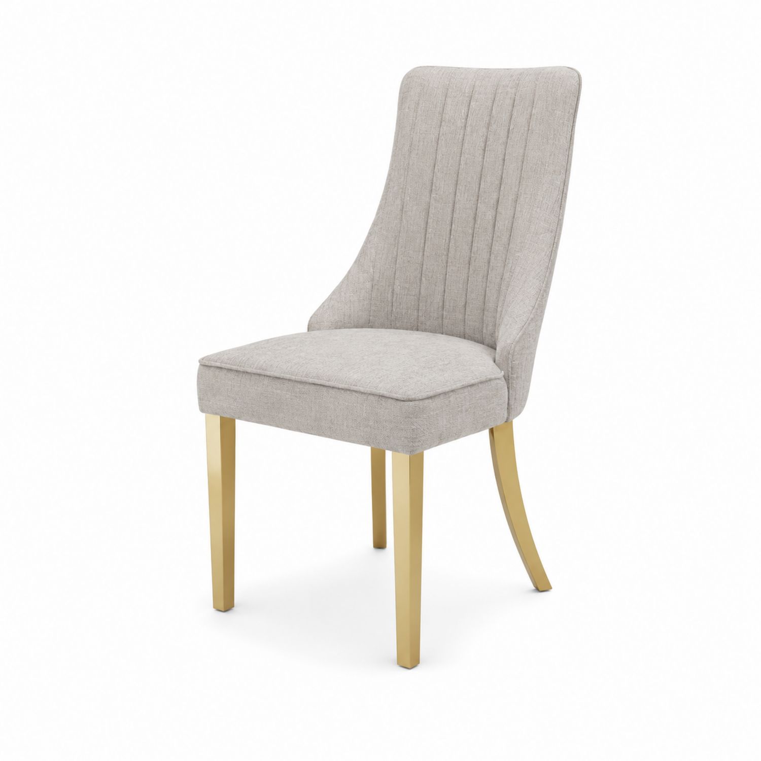 Sedia da pranzo tessuto con gambe in metallo dorato 90cm