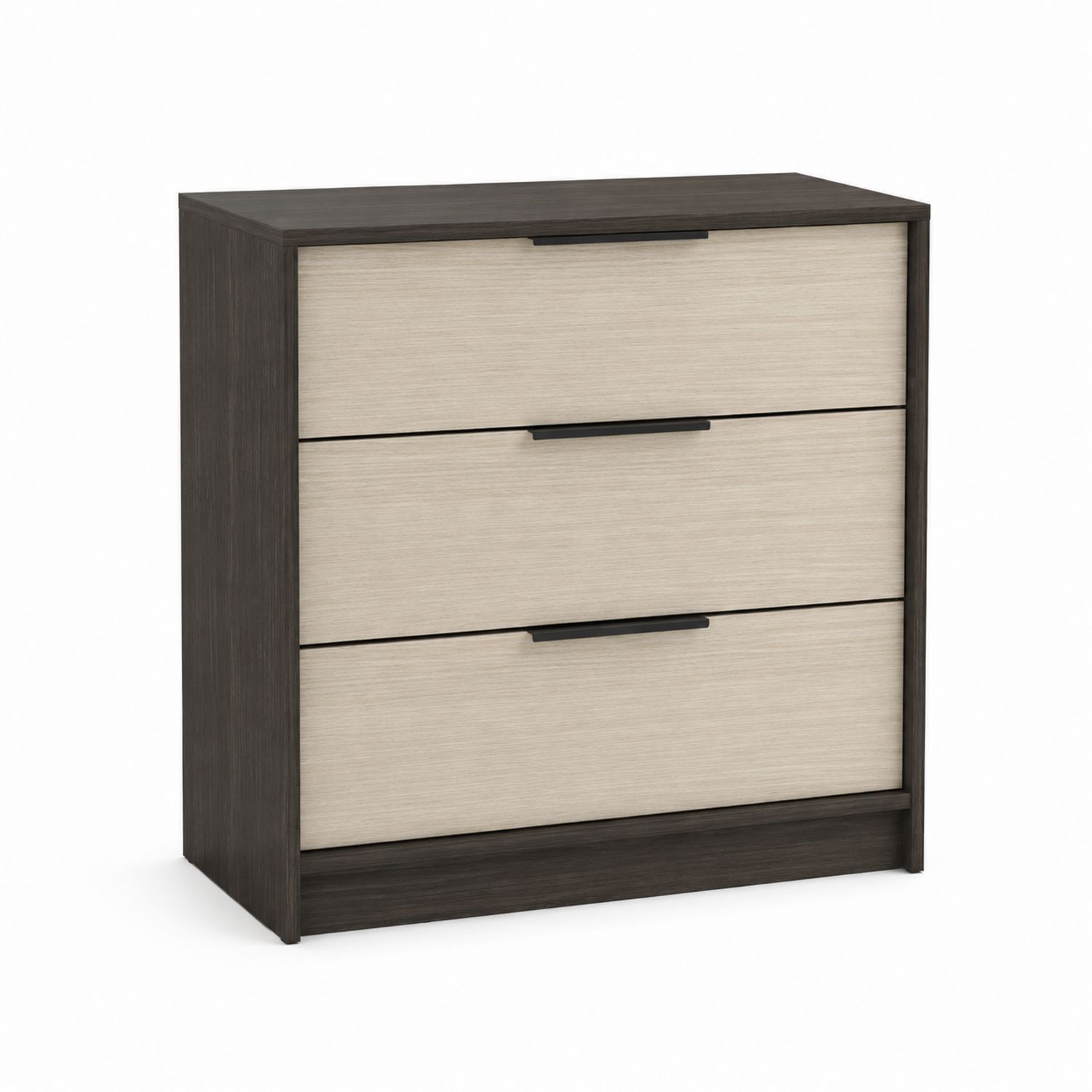 Cassettiera a 3 cassetti in legno Marrone e Bianco 80x40x90 cm