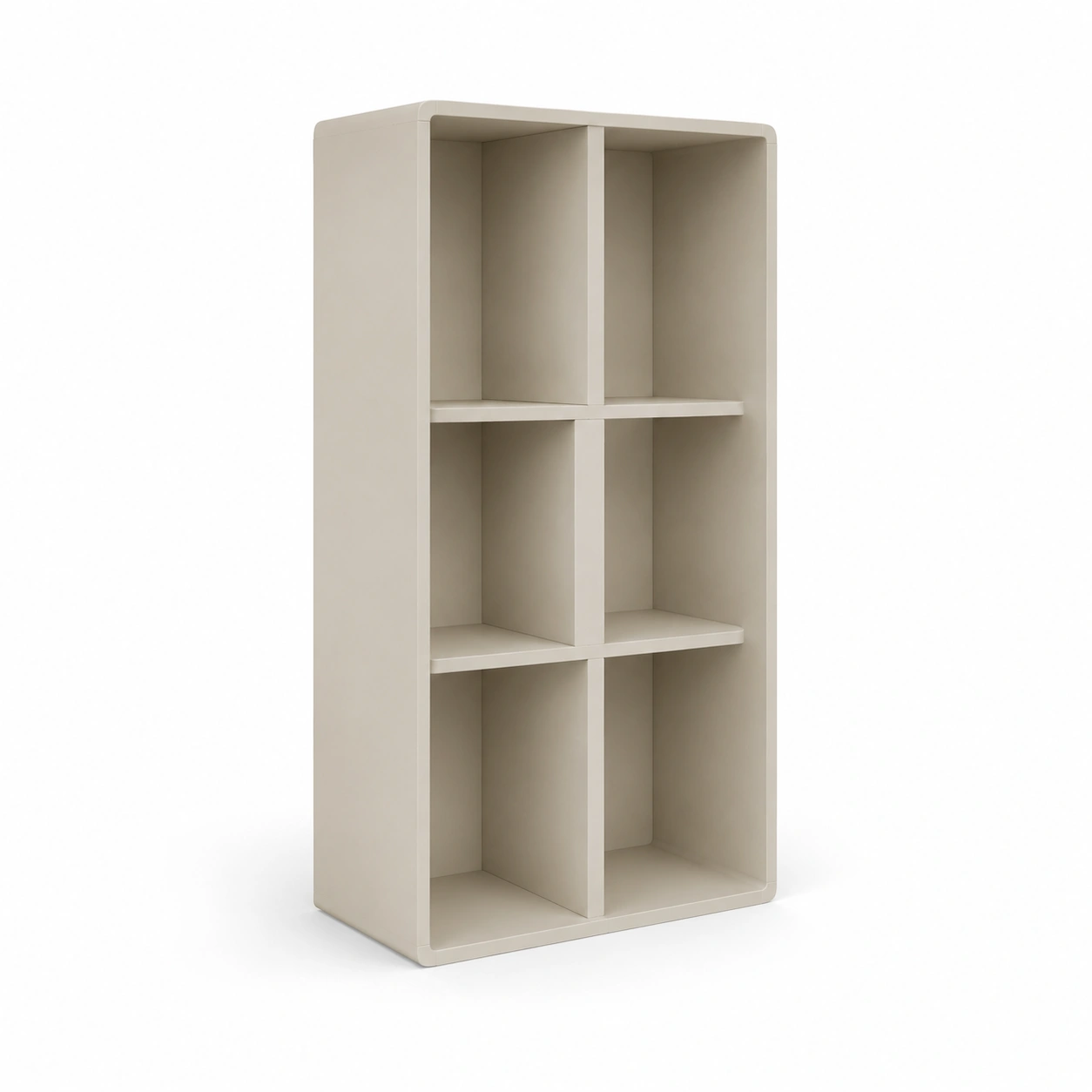 Estanteria vertical de 6 compartimentos color marfil-woodlyo