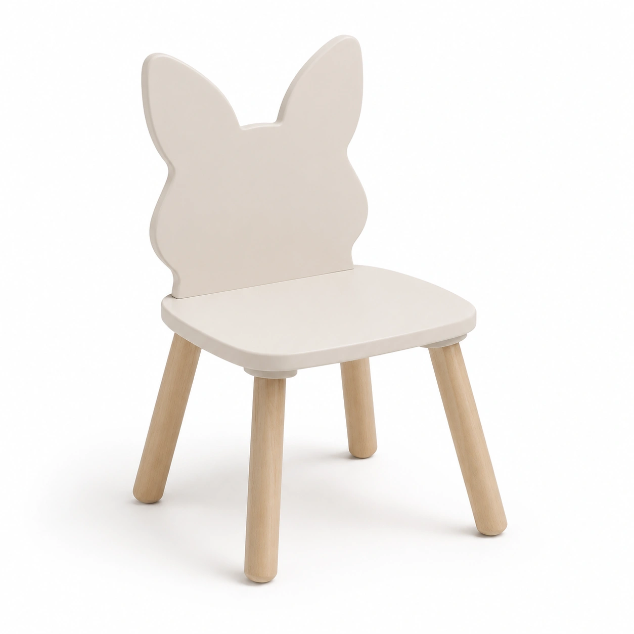 Silla infantil con respaldo de conejo color beige-woodlyo