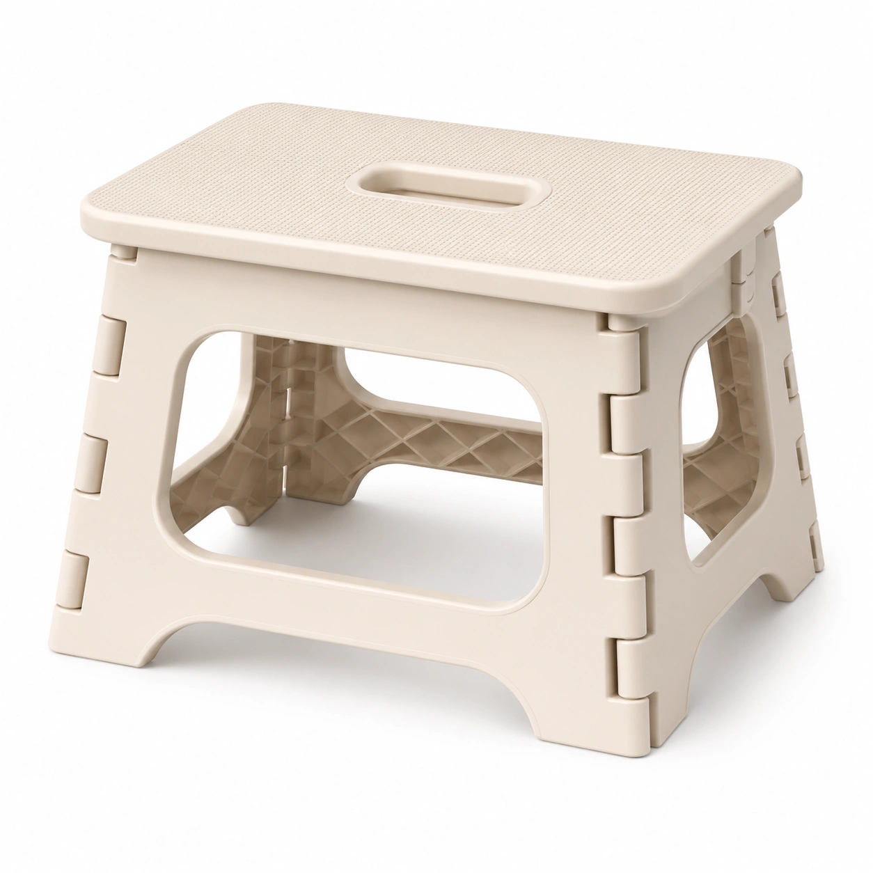 Escalon plegable de plastico color marfil-woodlyo