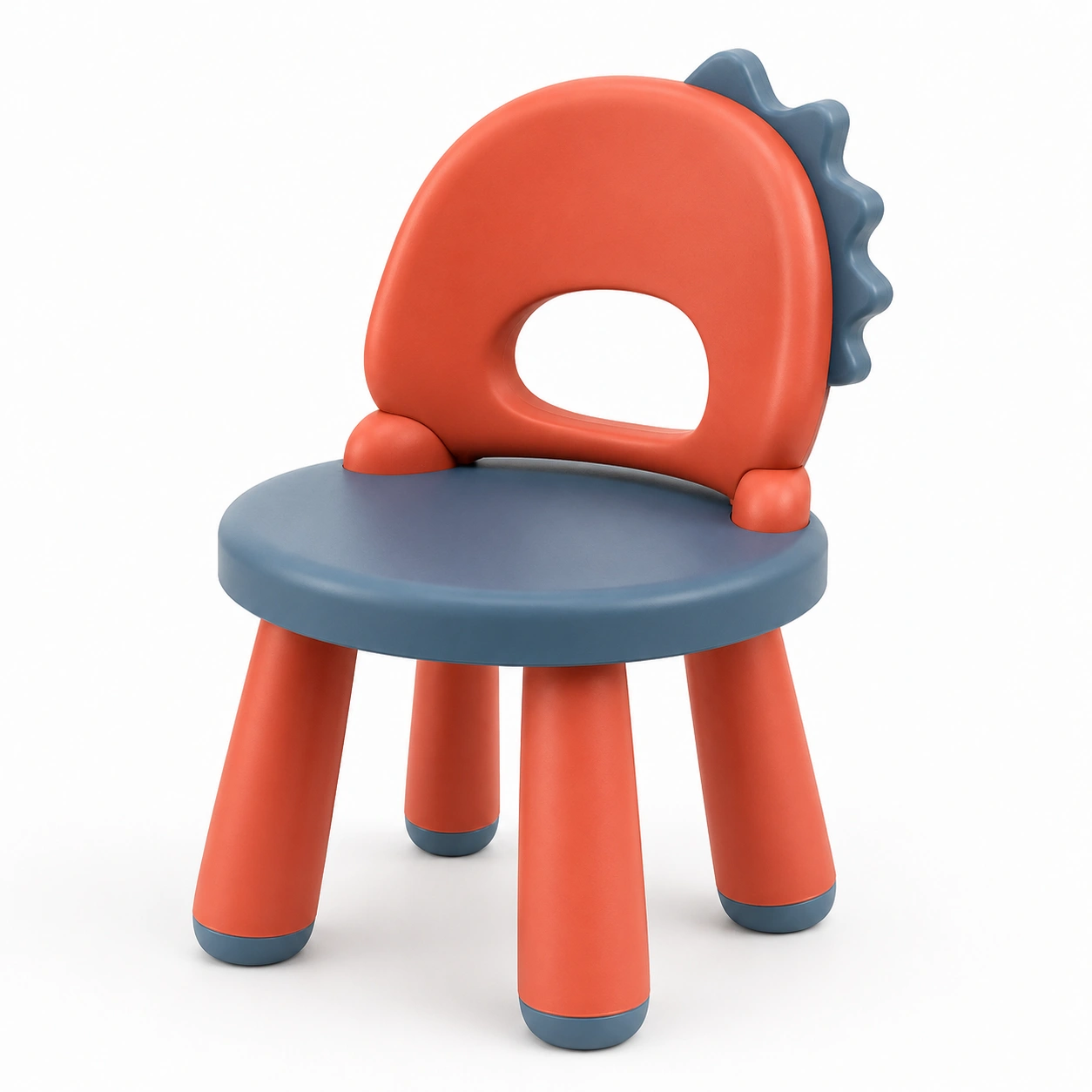Silla infantil de dinosaurio plastica rojo y azul-woodlyo