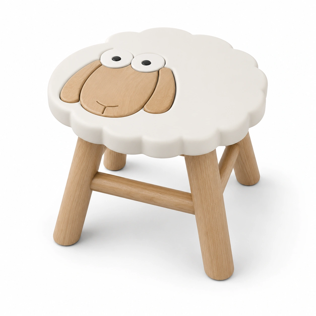 Taburete infantil con forma de oveja-woodlyo
