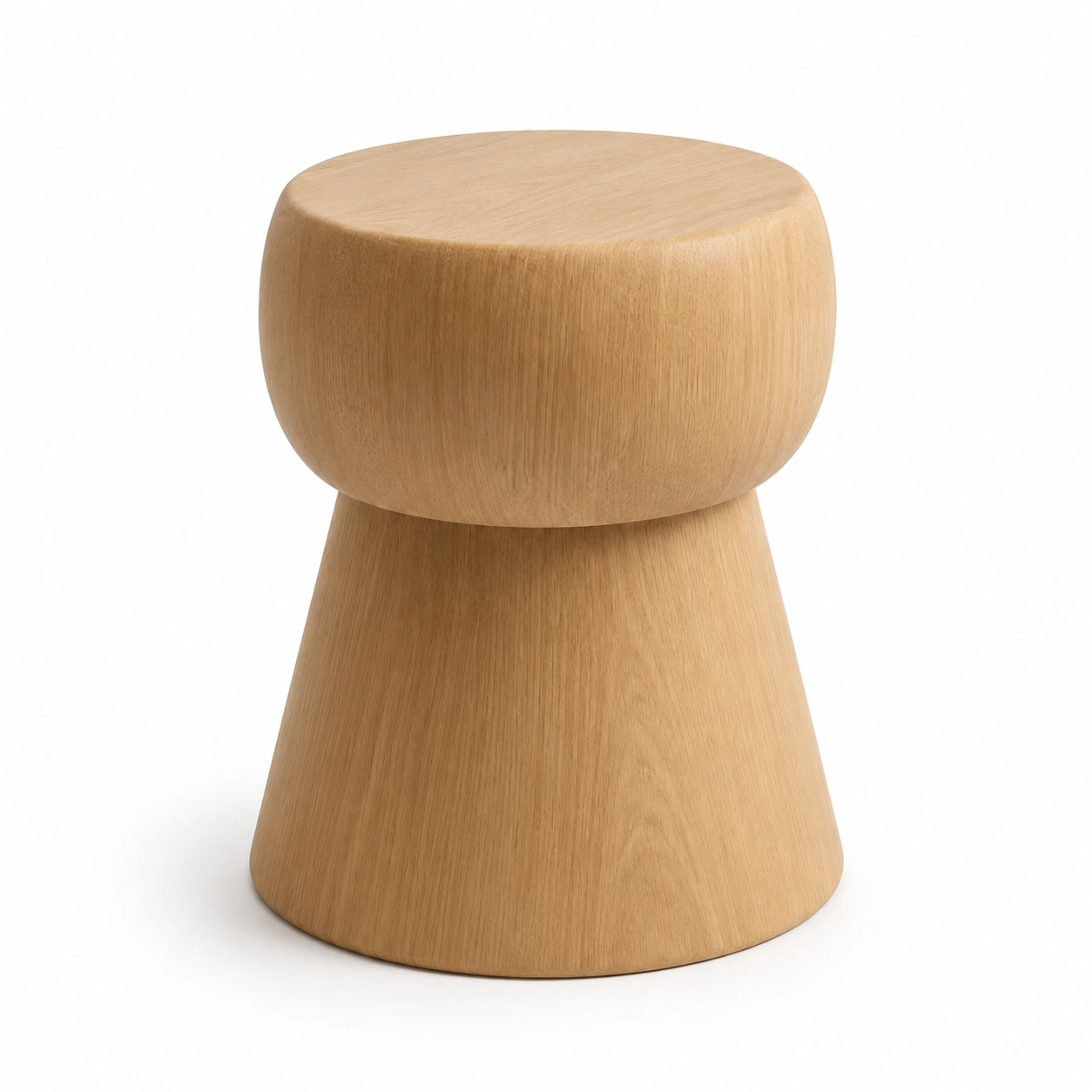 Taburete redondo de madera maciza-woodlyo
