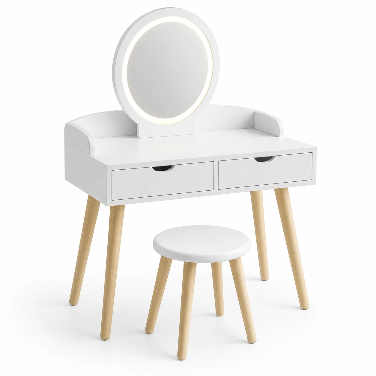 Tocador infantil blanco con conjunto completo-woodlyo