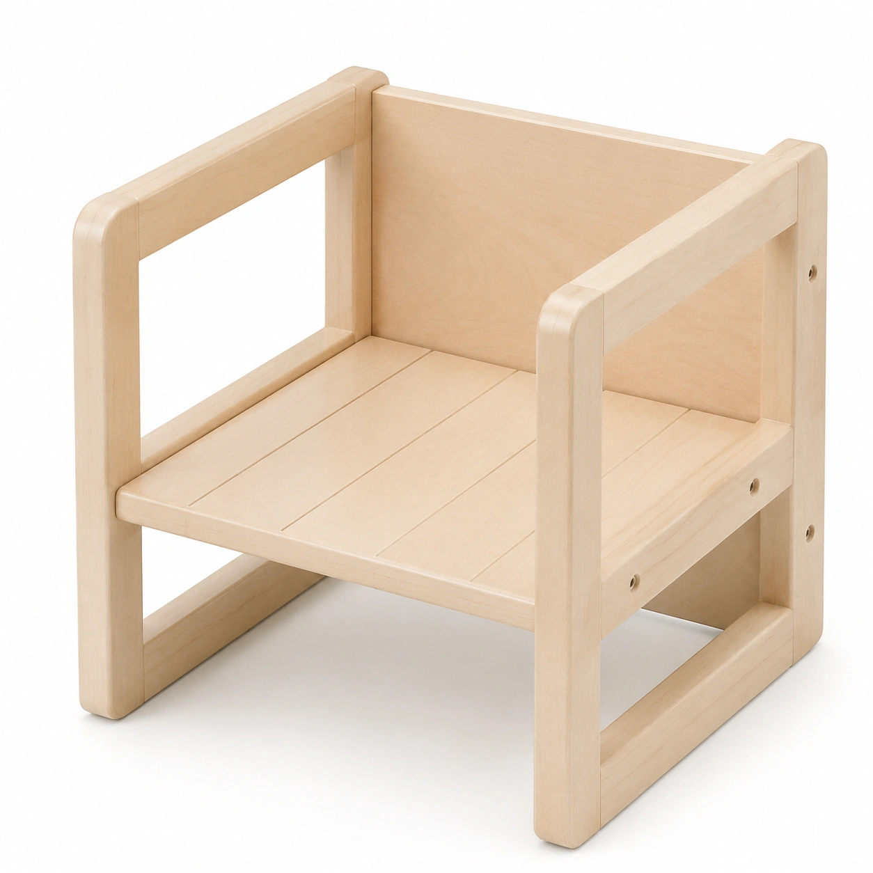 Silla infantil con reposabrazos color madera natural-woodlyo