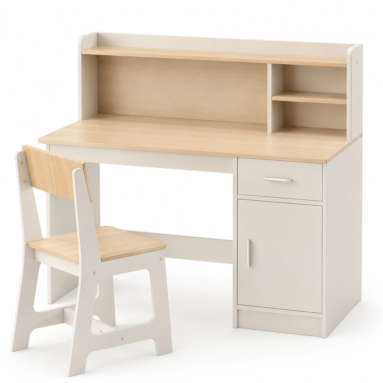 Conjunto de escritorio y silla infantil color beige-woodlyo
