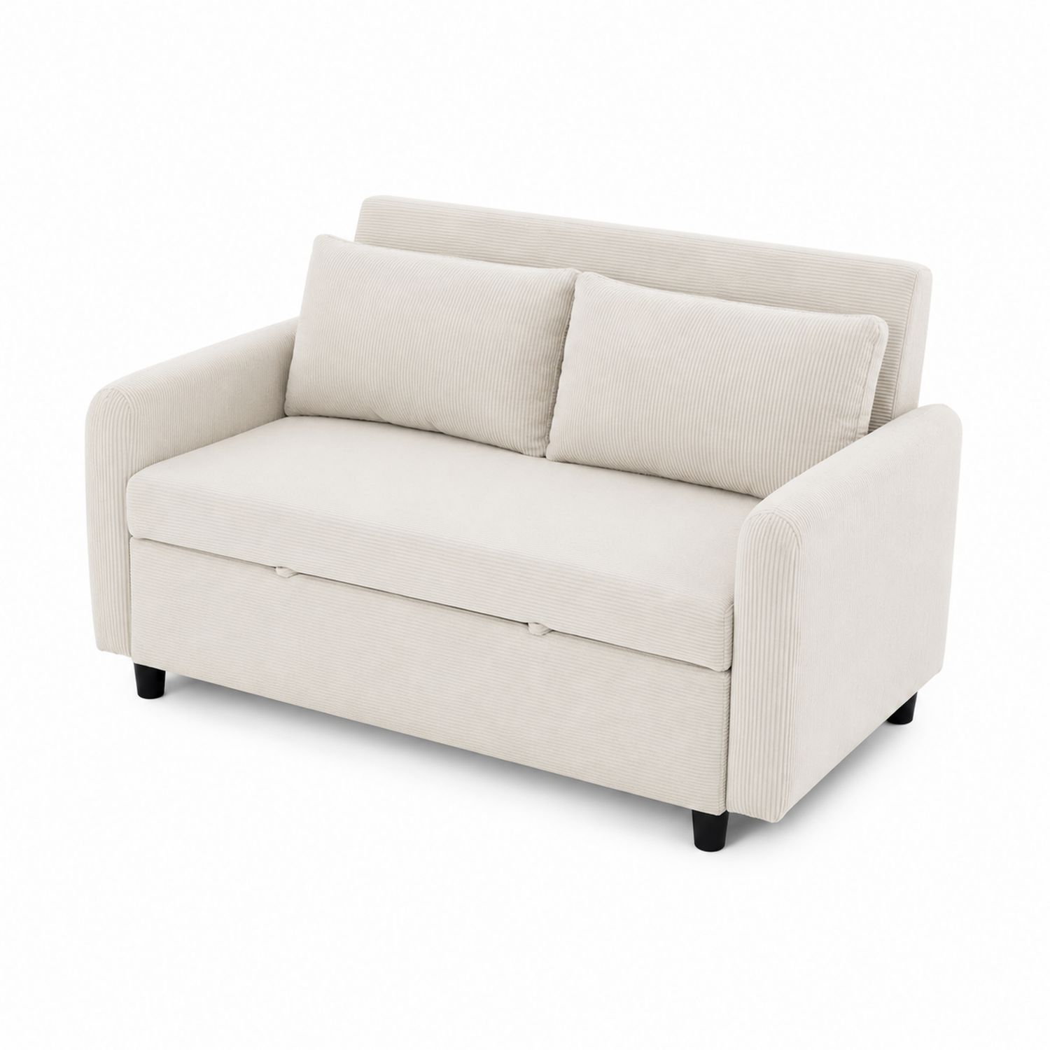 Sofa 2-Sitzer Cordstoffe Beige 180 cm