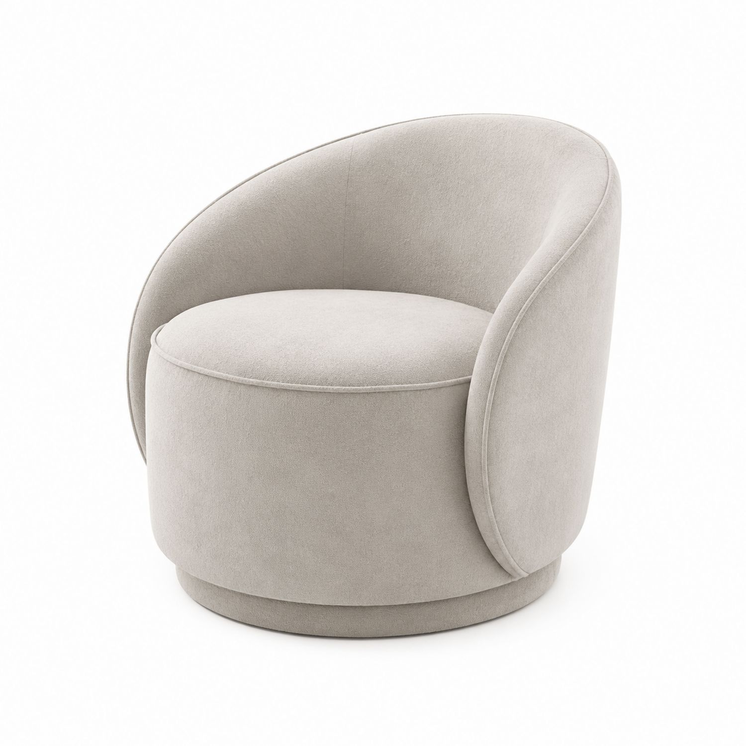 Runder drehbarer Stoffsessel Beige 75cm