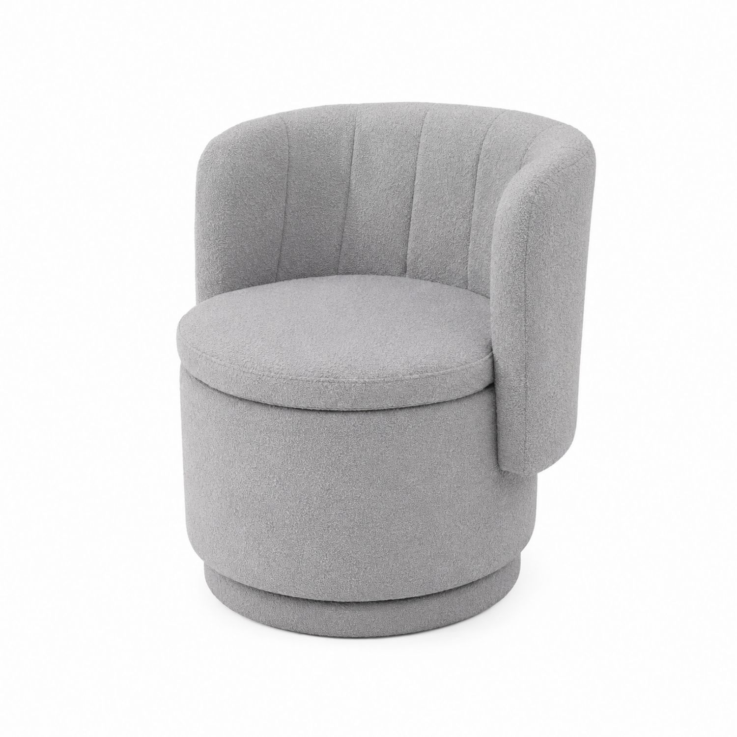 Drehbarer Stoffsessel aus Polyester in Hellgrau