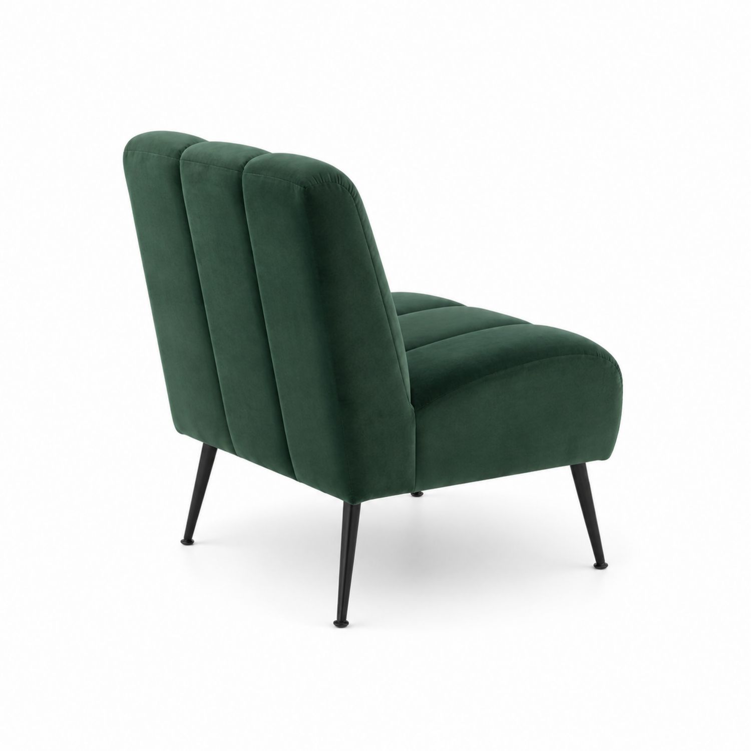 Samt-Sessel Grün mit Metallbeinen
