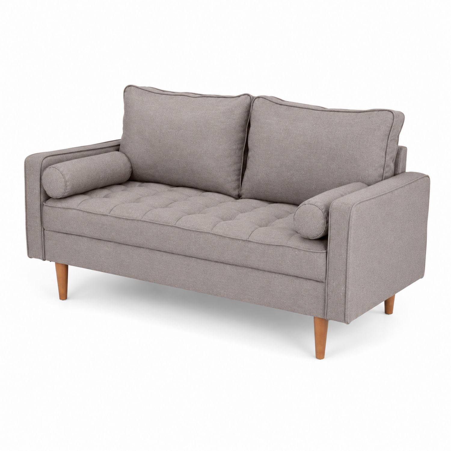 Sofa 2-Sitzer Stoff Hellgrau