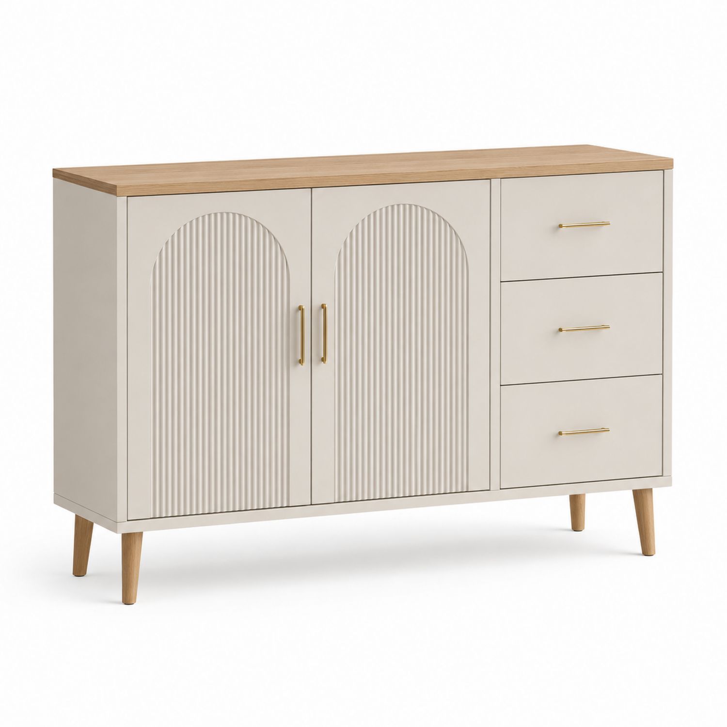 Aparador de madera MDF con puertas y cajones 120x80x40 cm
