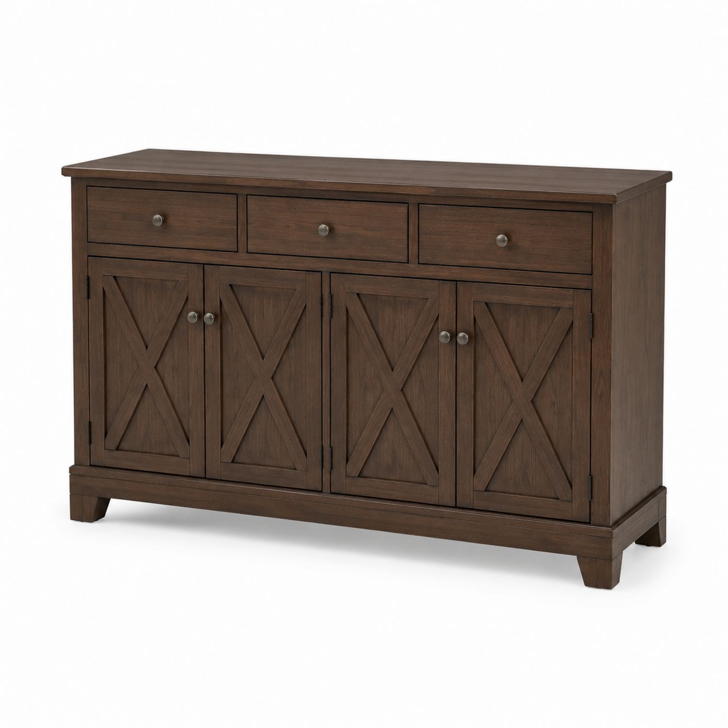 Aparador de madera con puertas y cajones 120x40x85 cm