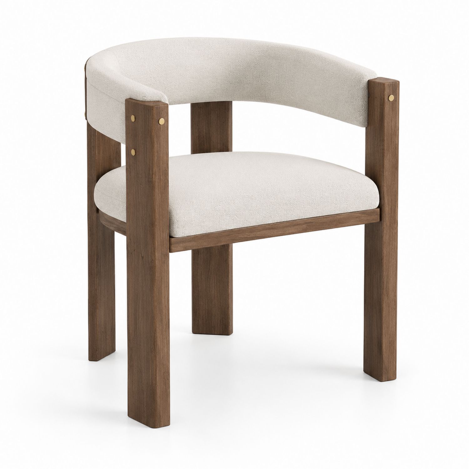 Silla de madera con asiento tapizado en poliéster