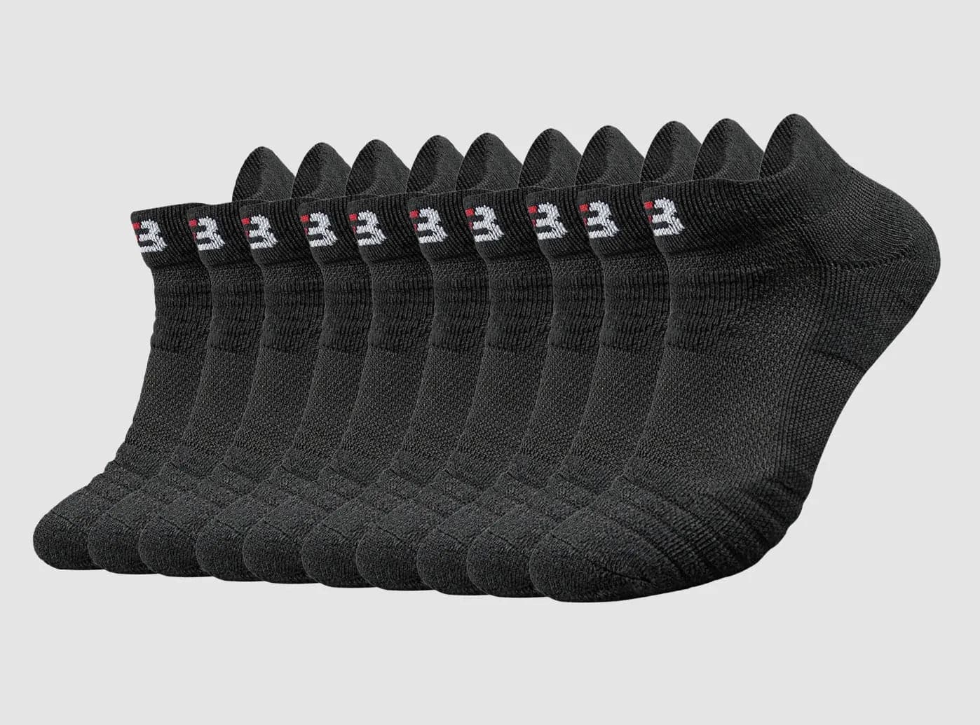 FitVille Men's PowerStride Ankle Socks  5-Pair Bundle