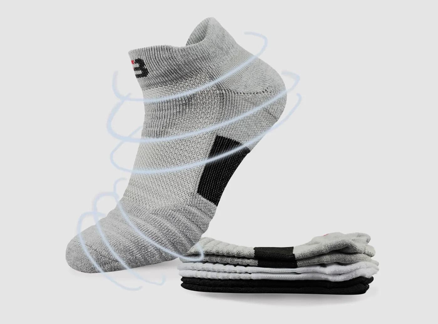 FitVille Men's PowerStride Ankle Socks  5-Pair Bundle