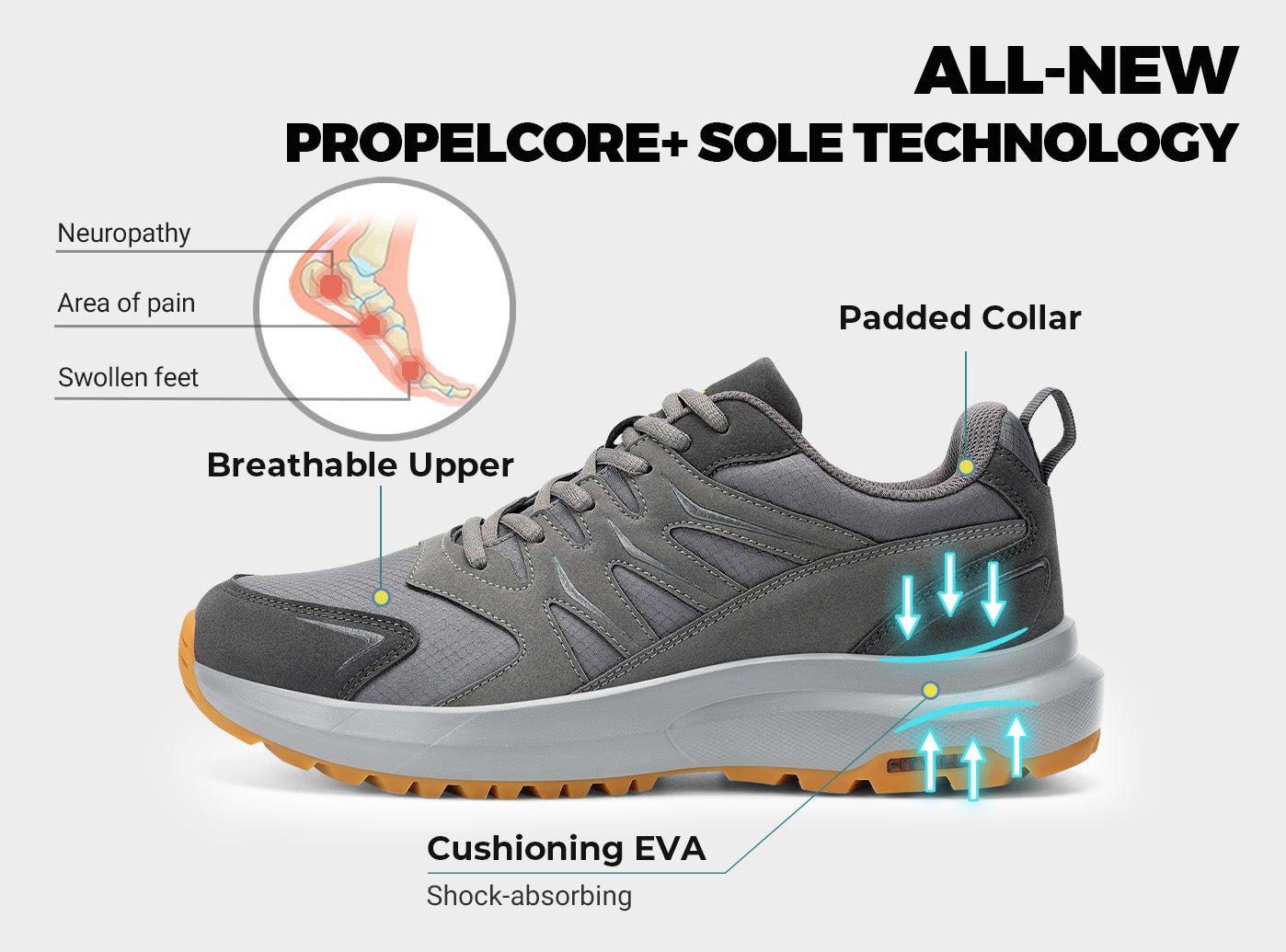 FitVille Men's Low - Top Sturdy Core Hiking Shoes V4 - 4