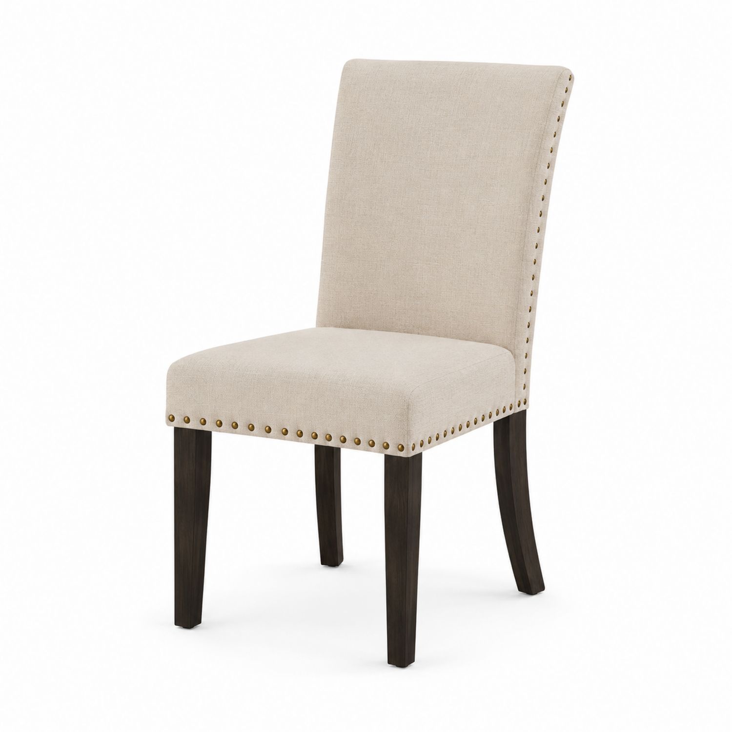 Silla de comedor de lino con patas de madera