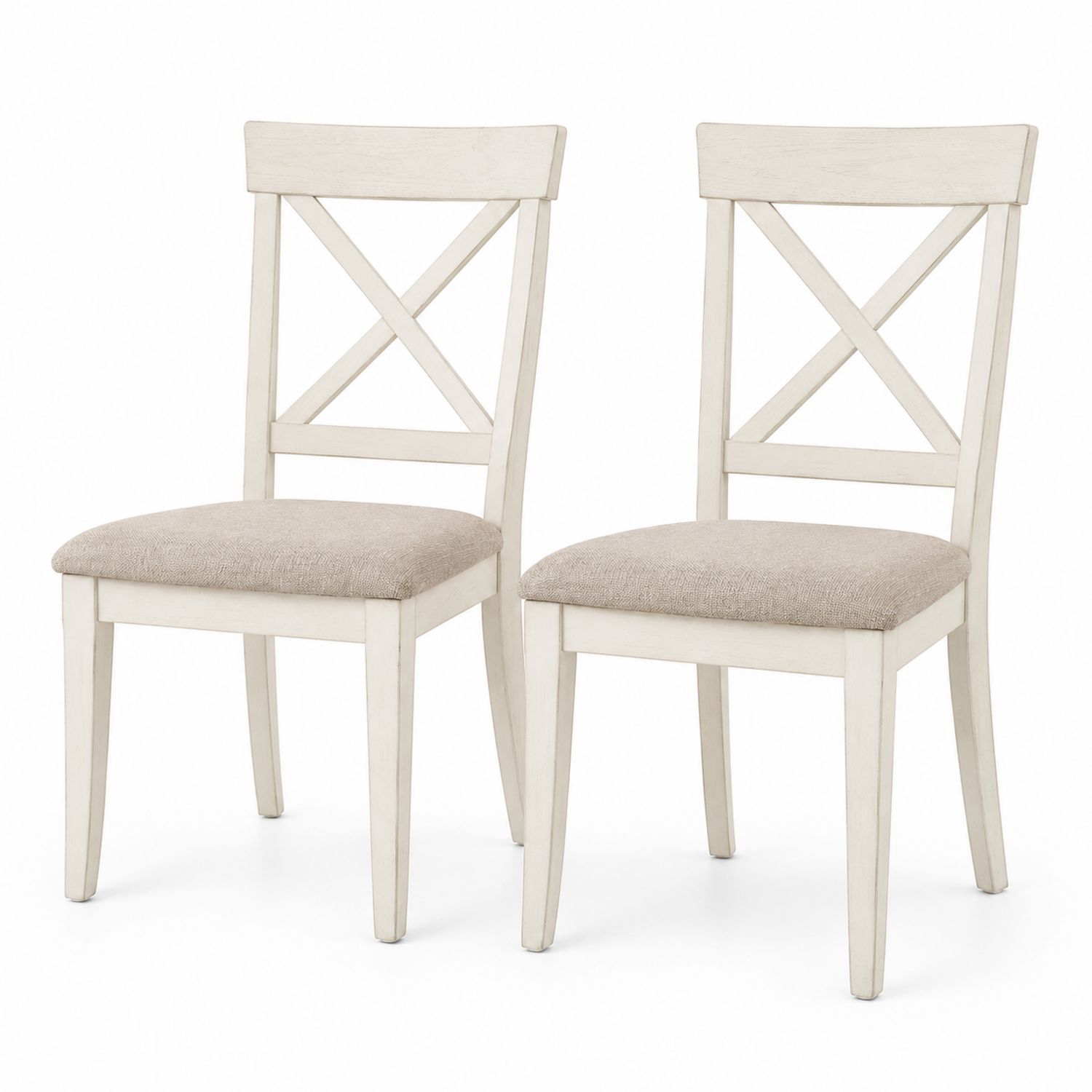Juego de 2 sillas de madera con asiento tapizado