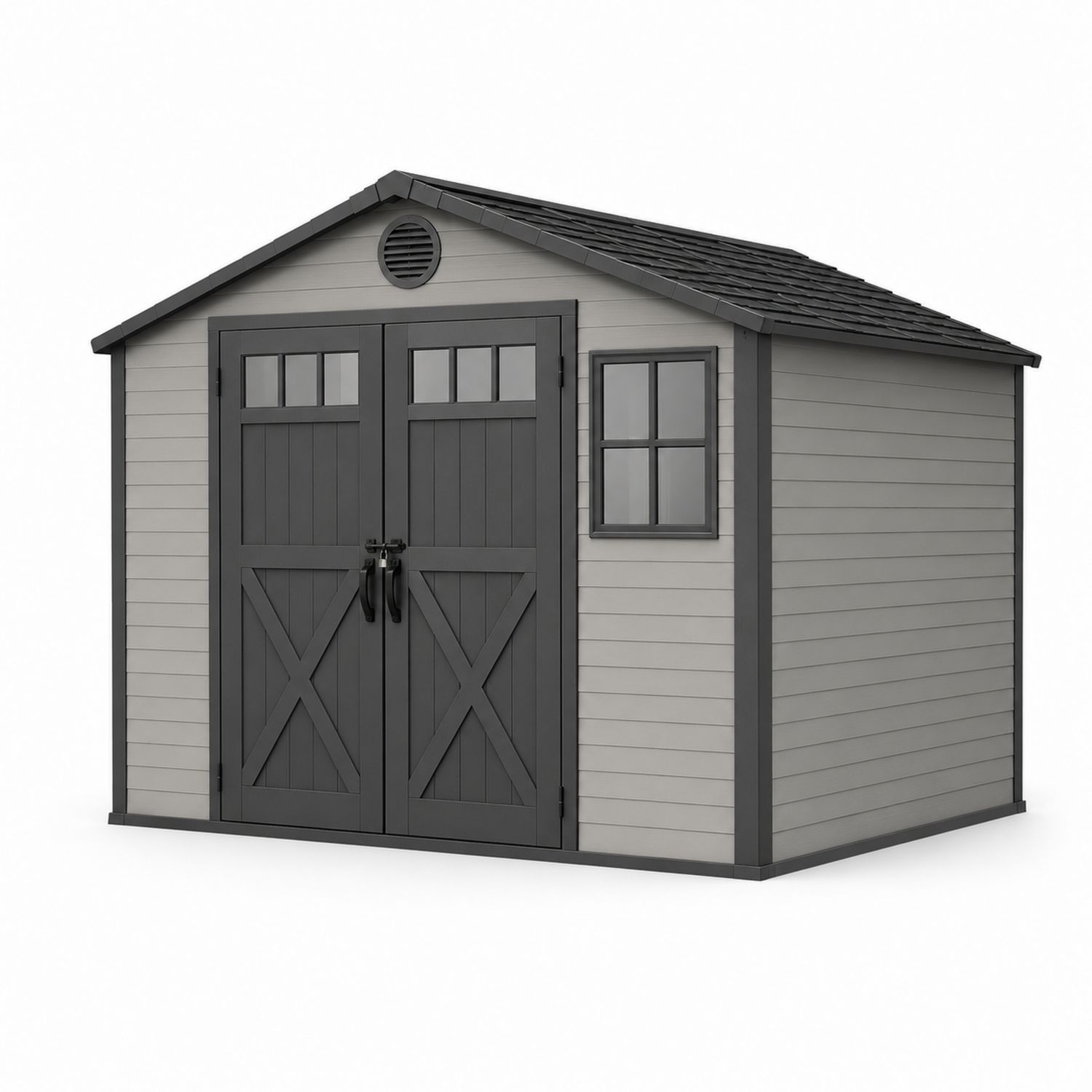 Cobertizo de resina para exterior 350x230x250 cm Gris oscuro