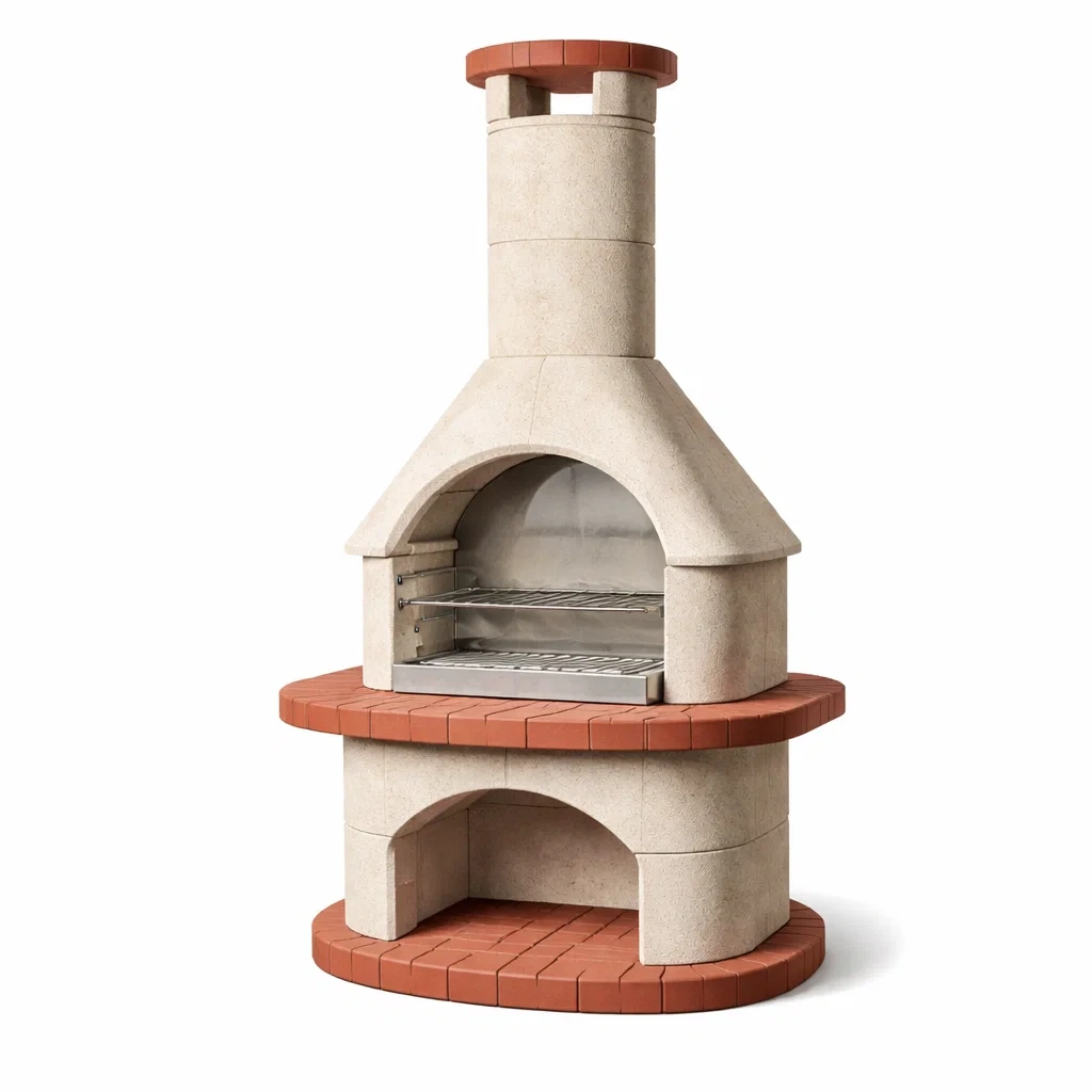 Barbecue da Esterno in Pietra con Griglia in Acciaio Inox-DREAMCOMFORTNOOK
