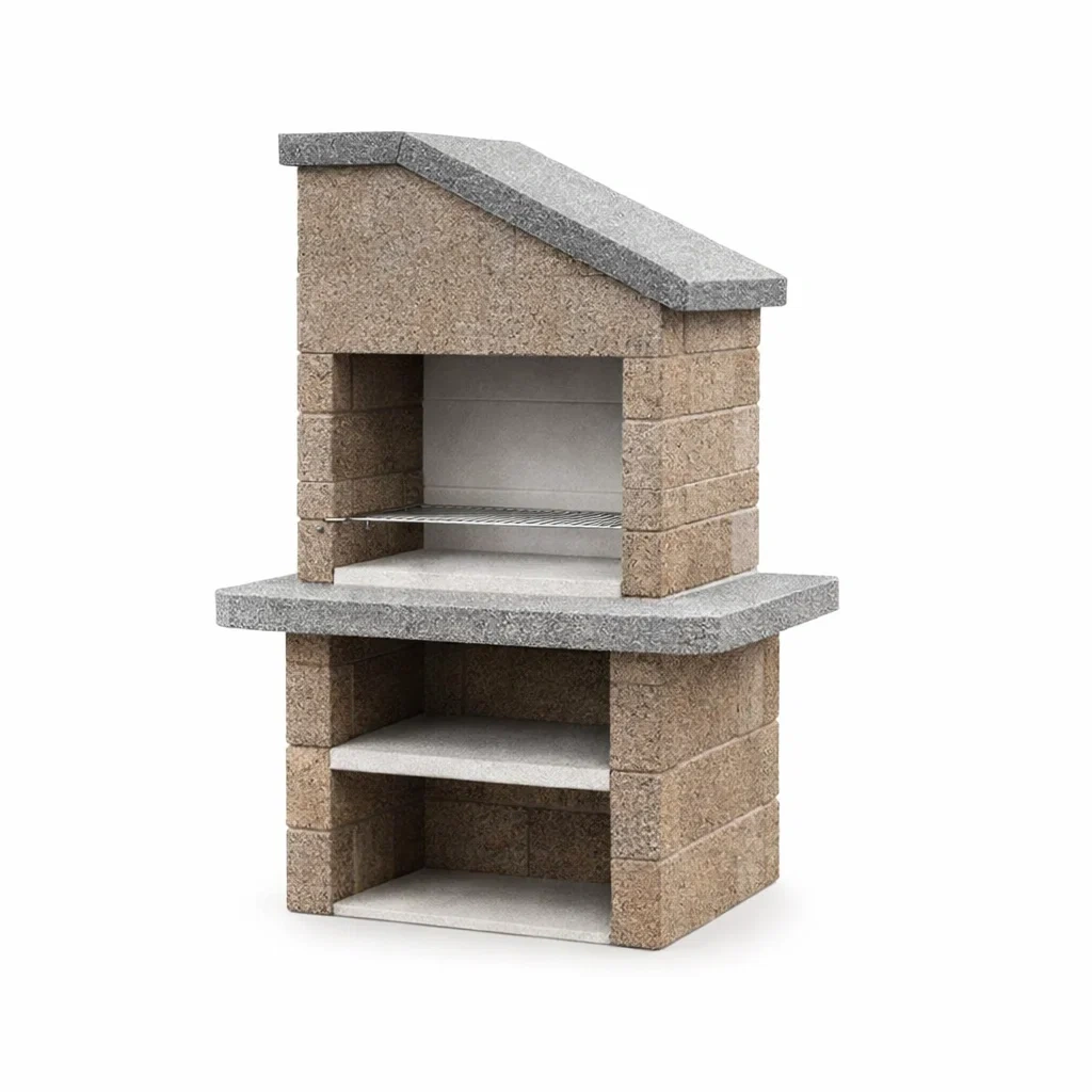 Barbecue in Cemento da Esterno con Griglia in Acciaio Inox-DREAMCOMFORTNOOK