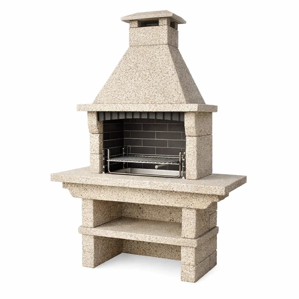 Barbecue da Giardino in Pietra con Griglia in Acciaio Inox-DREAMCOMFORTNOOK