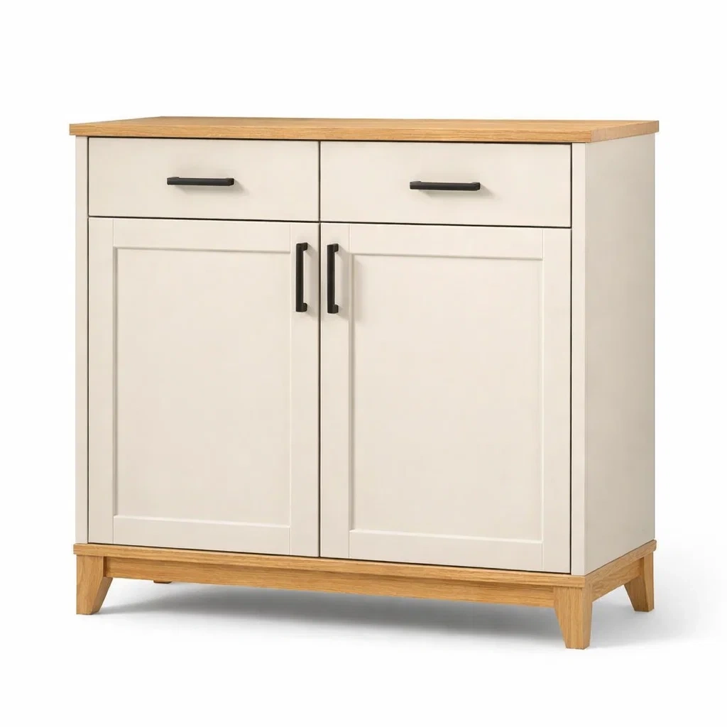 Credenza in Legno MDF con 2 Ante e 2 Cassetti-DREAMCOMFORTNOOK