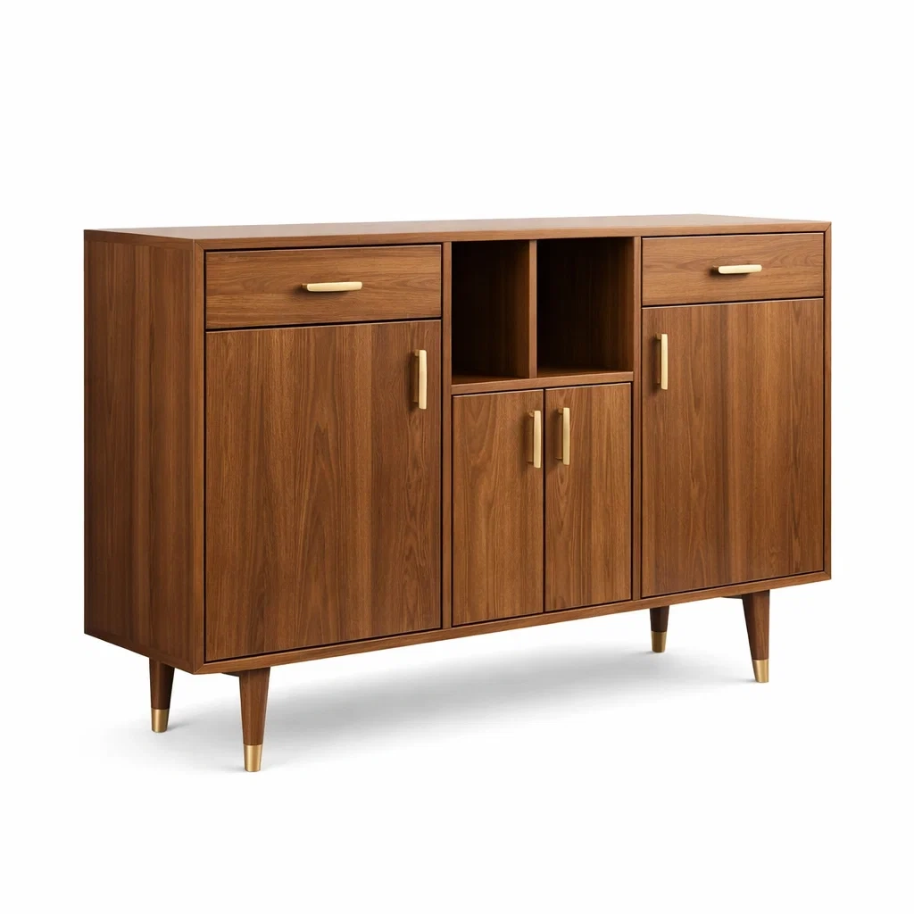 Credenza in Legno con Ante e Cassetti-DREAMCOMFORTNOOK