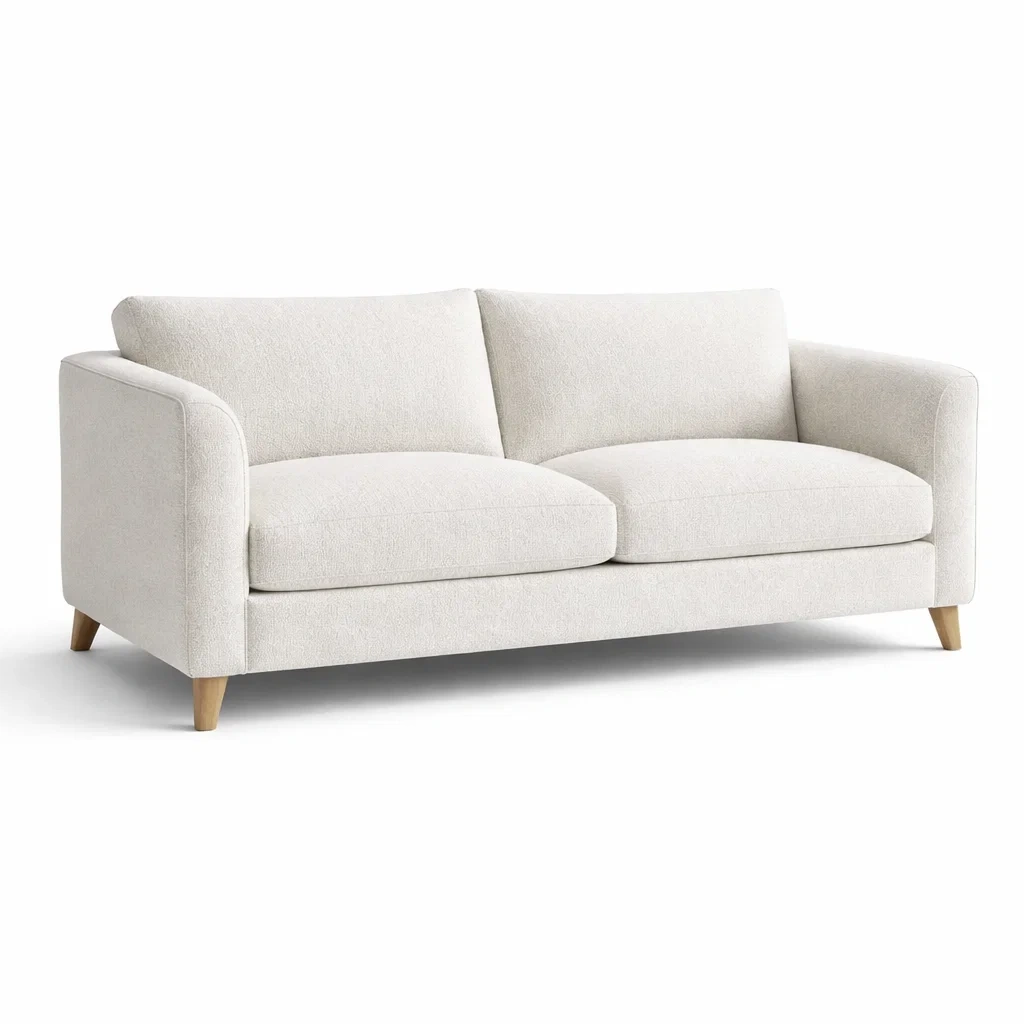 Divano a 3 posti in tessuto con gambe in legno-DREAMCOMFORTNOOK