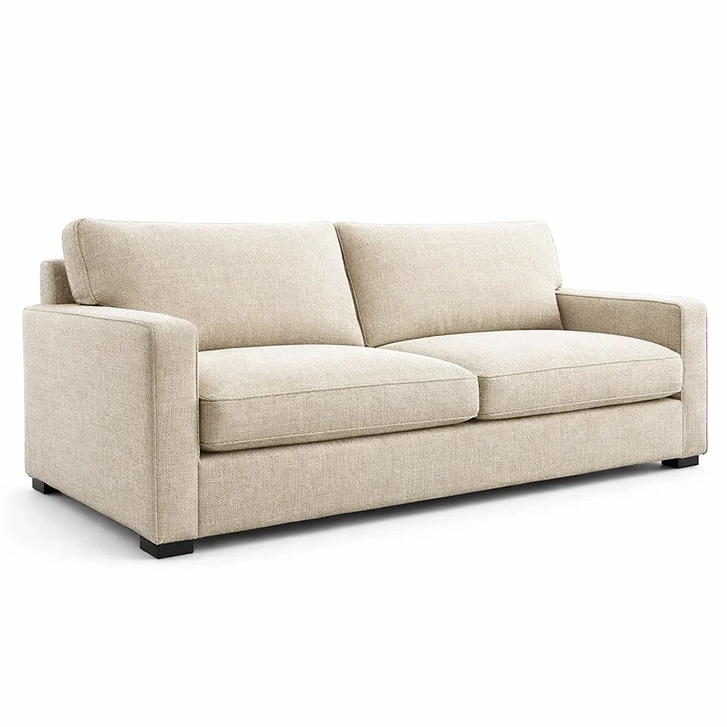 Divano a Tre Posti in Tessuto Beige-DREAMCOMFORTNOOK