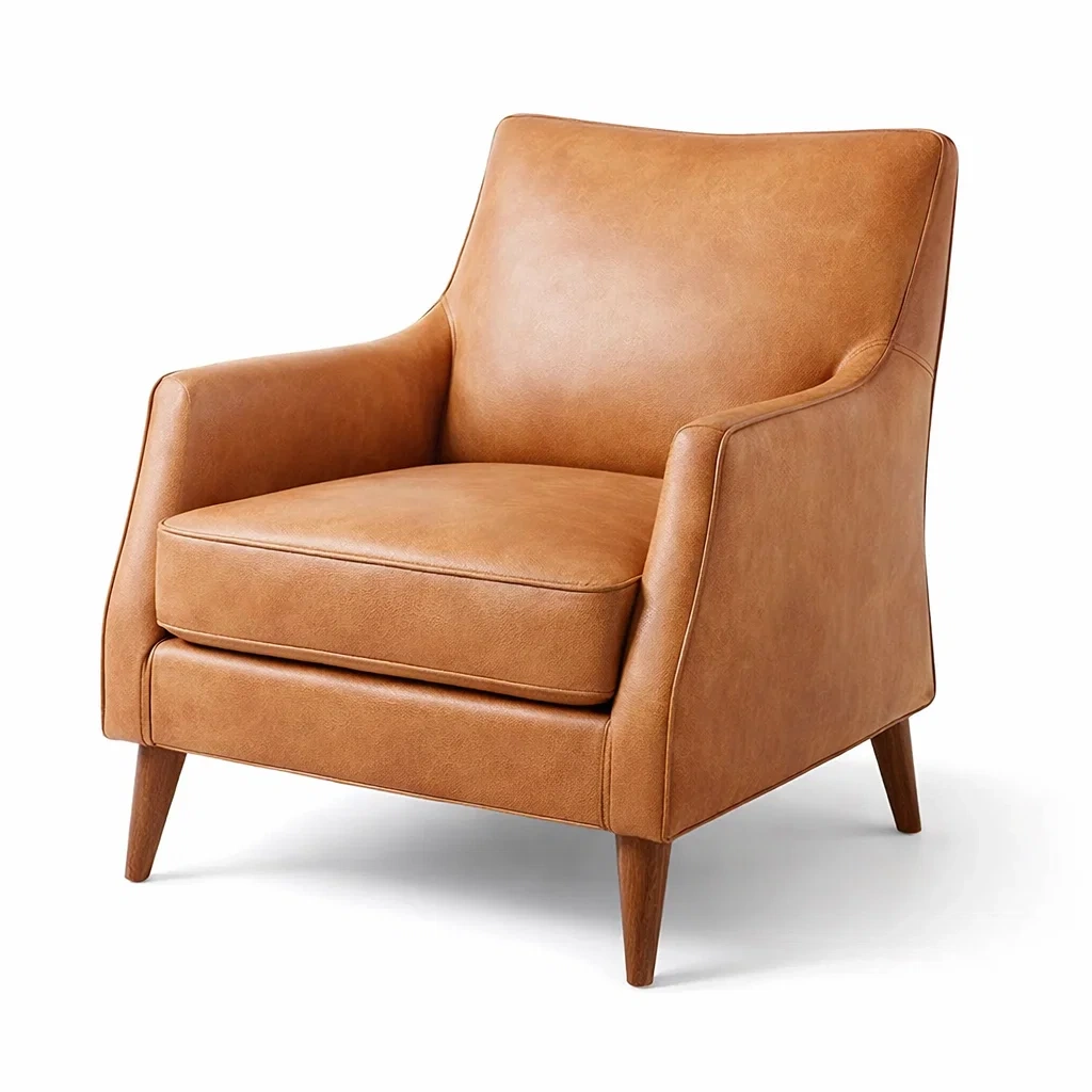 Poltrona in Pelle Sintetica con Gambe in Legno-DREAMCOMFORTNOOK