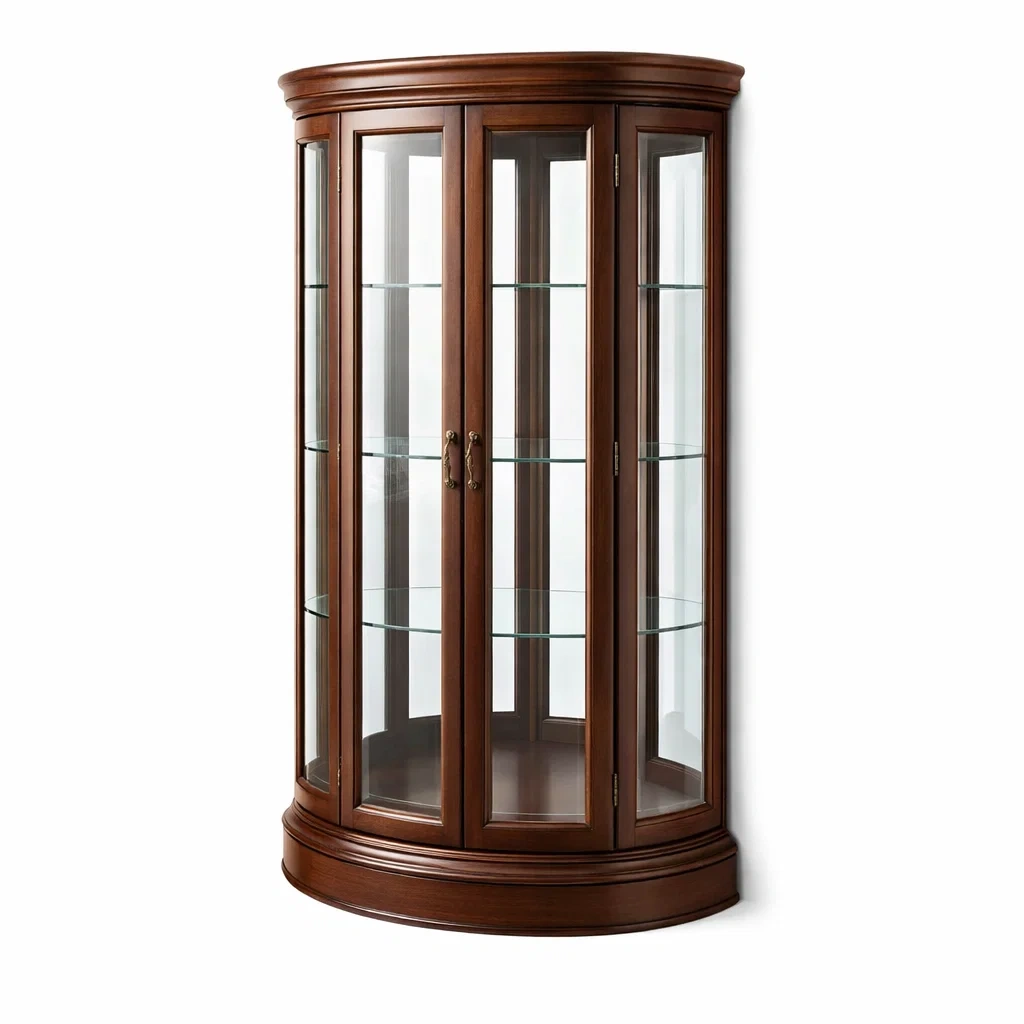 Vetrina angolare in legno con vetro temperato marrone-DREAMCOMFORTNOOK