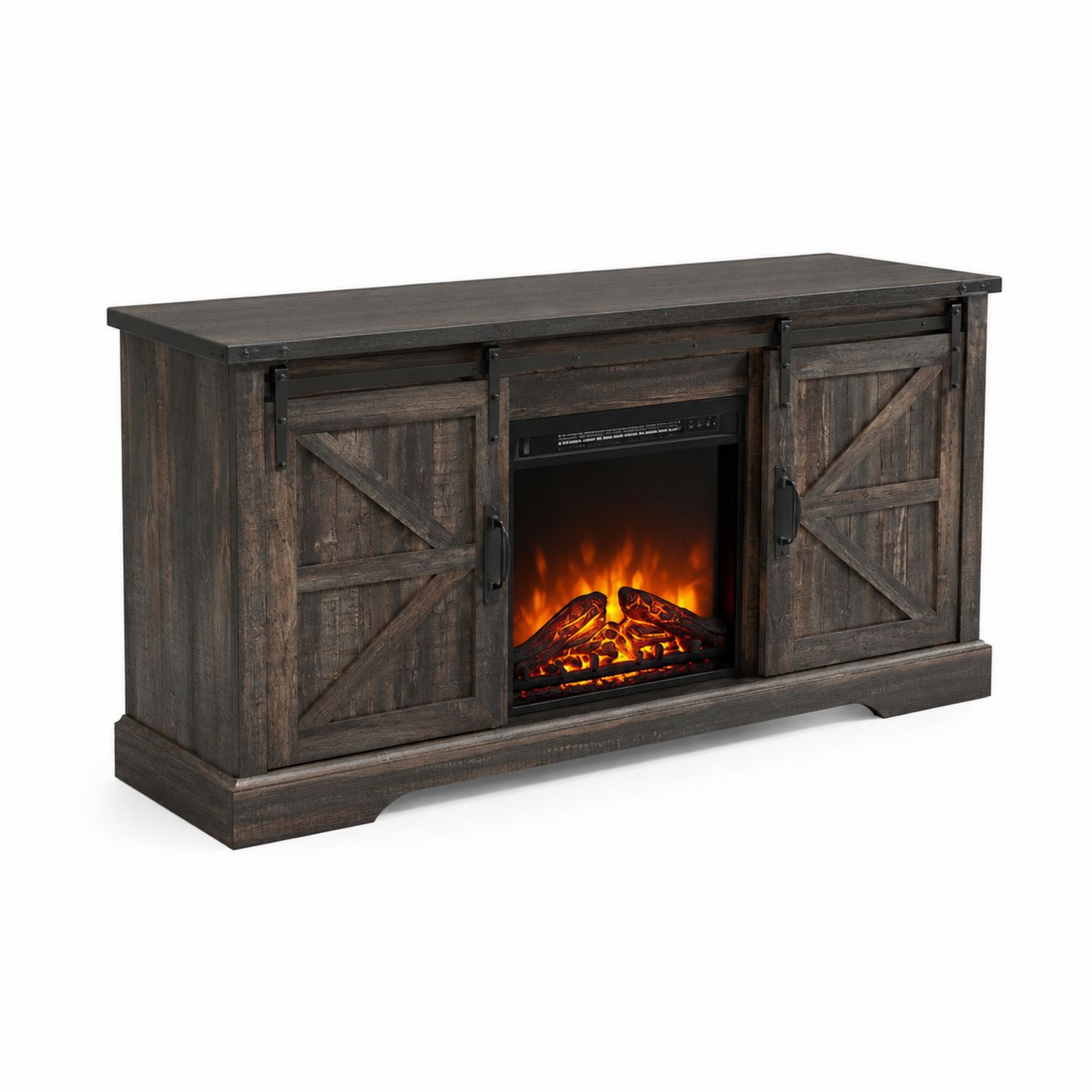 Mueble de madera con chimenea eléctrica 152 cm-luntrivaria