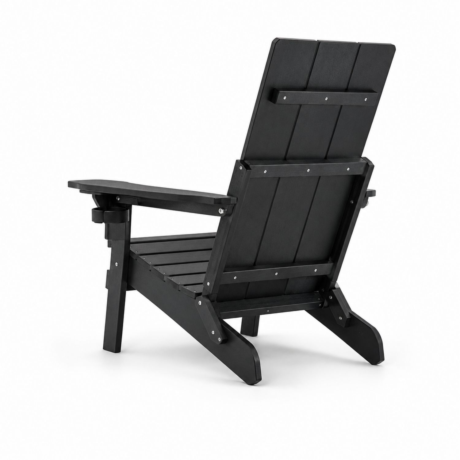 Silla Adirondack de Madera Plástica Negra para Exterior-luntrivaria