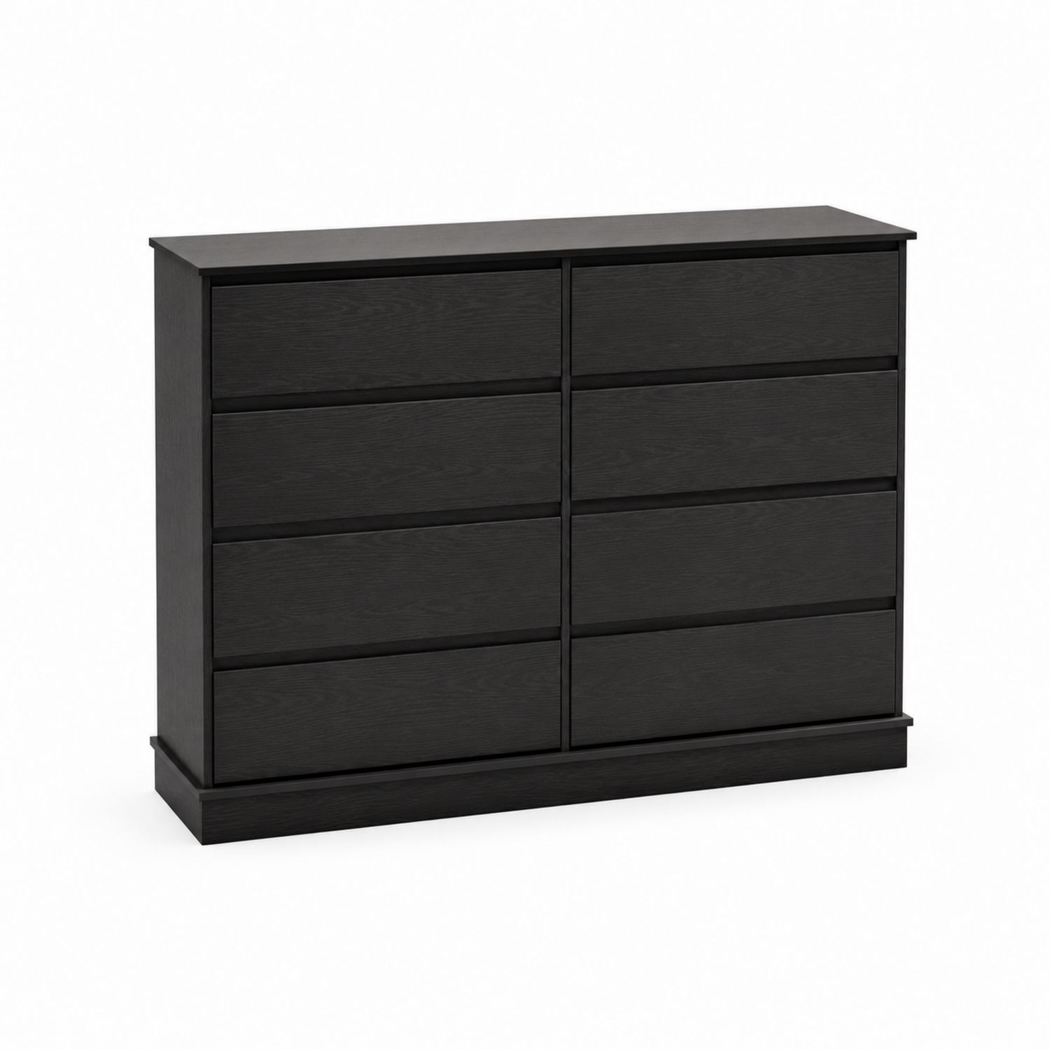 Cómoda de madera negra con 8 cajones 120x40x78 cm-luntrivaria