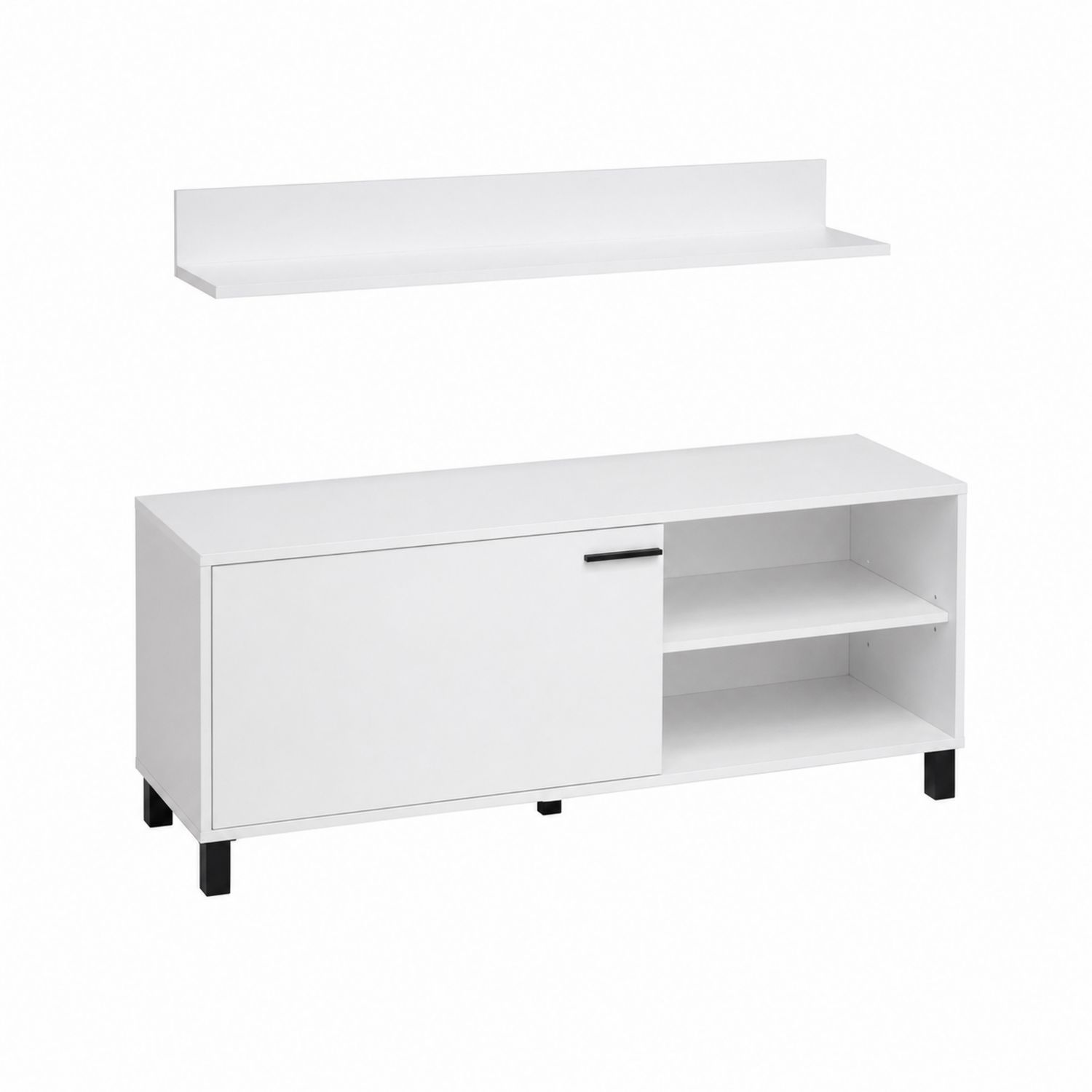 Mueble de TV y Estante de Aglomerado Blanco 120x40x50 cm-luntrivaria