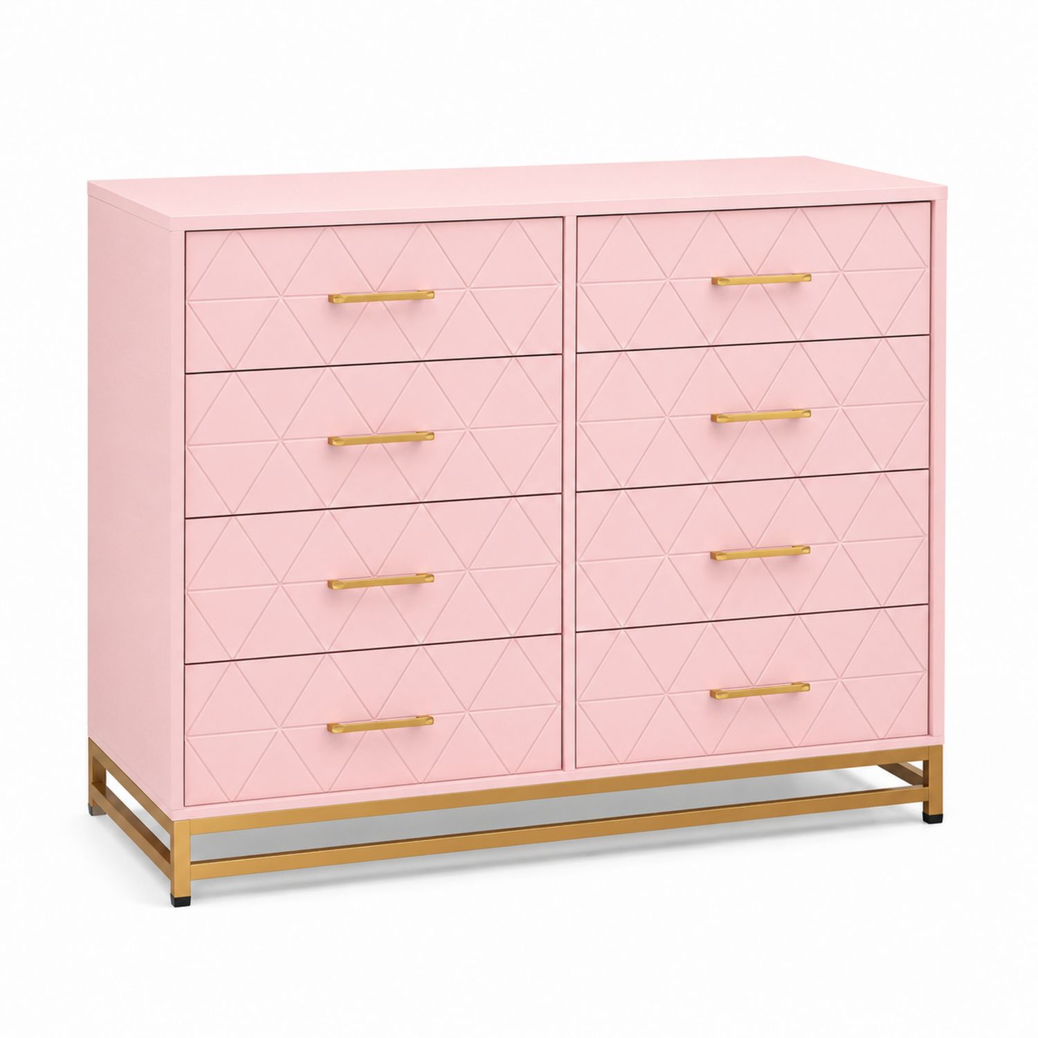Cómoda de Madera y Metal Rosa 120x40x90 cm con Cajones-luntrivaria