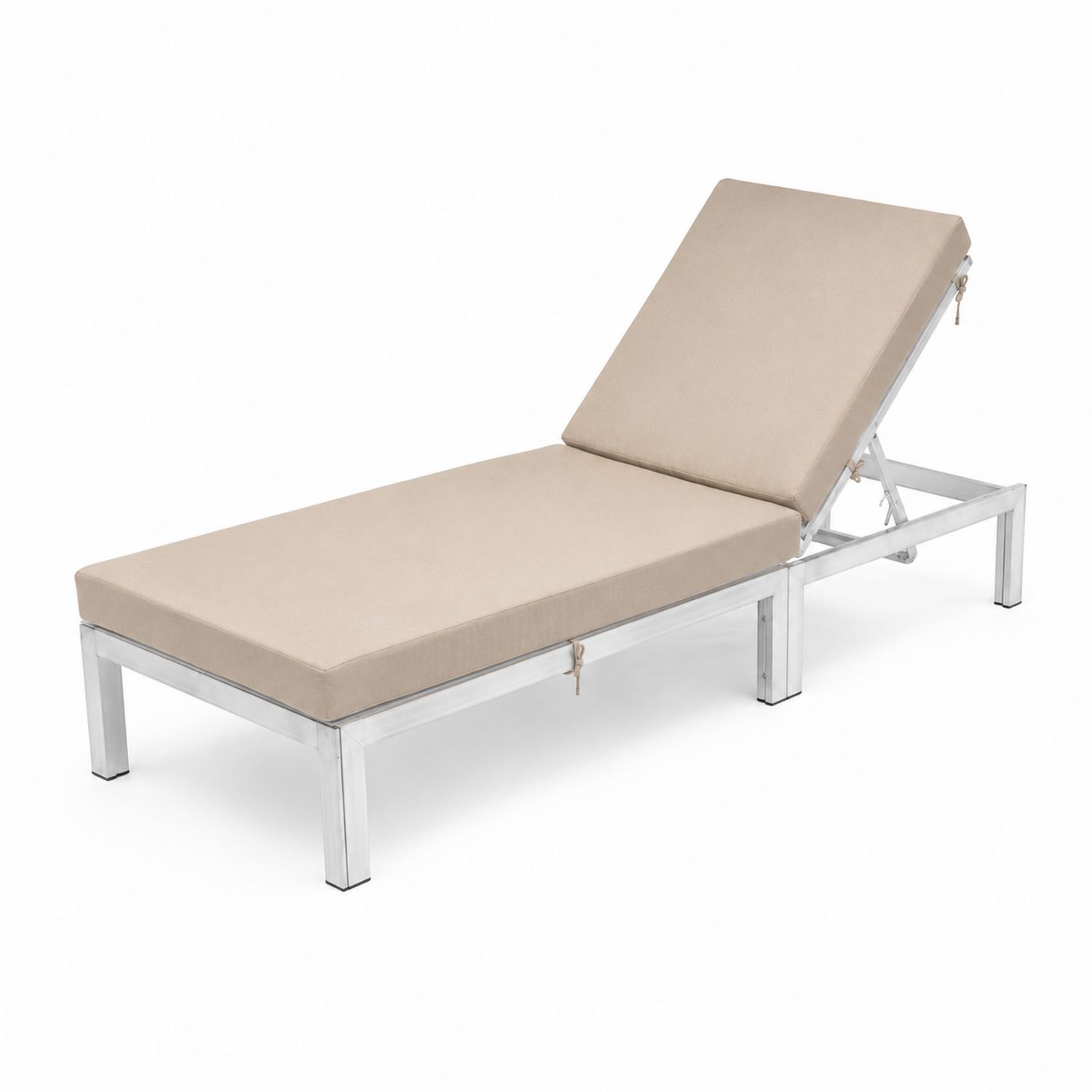 Tumbona de Aluminio con Cojín de Poliéster Beige 200x70x35 cm-luntrivaria