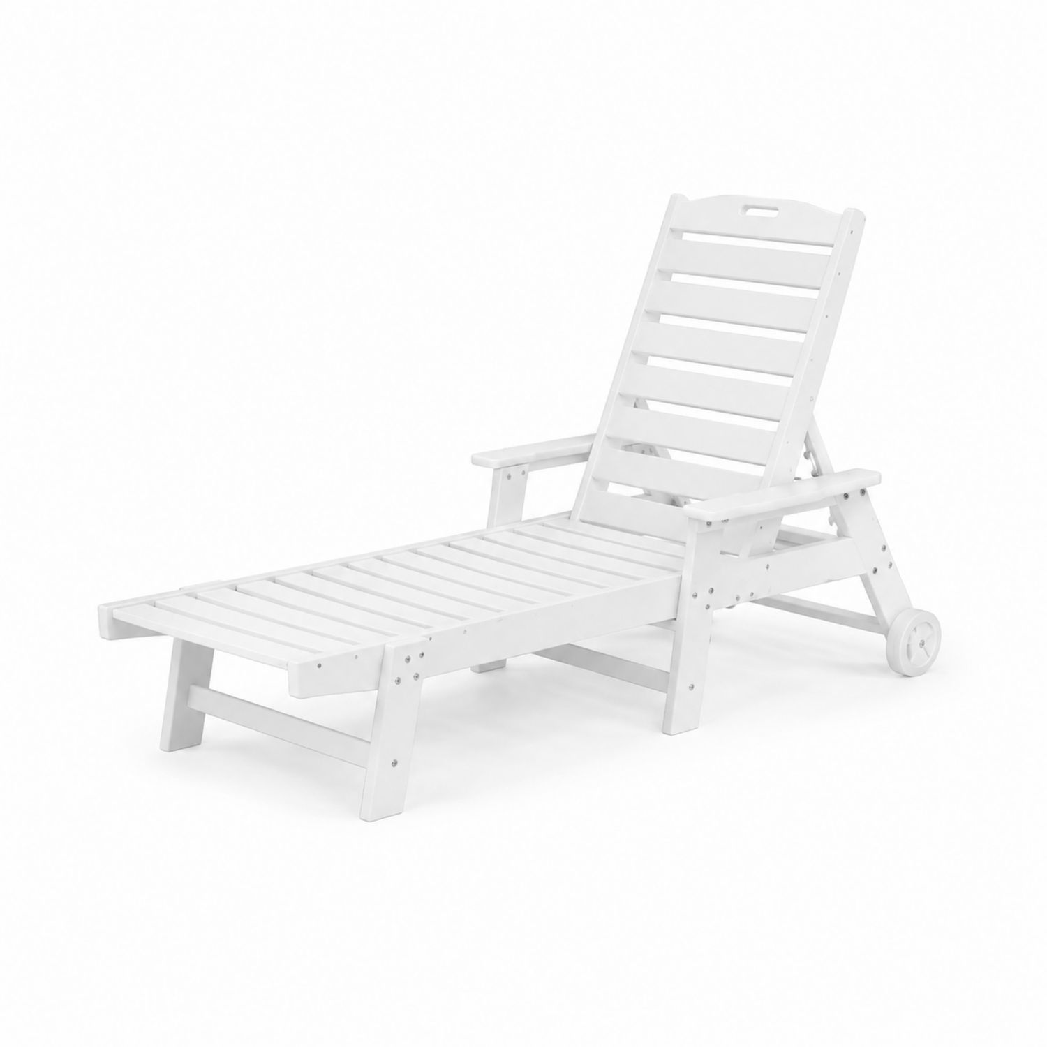 Tumbona de Madera de Acacia para Exterior con Ruedas, 195x70x35 cm-luntrivaria